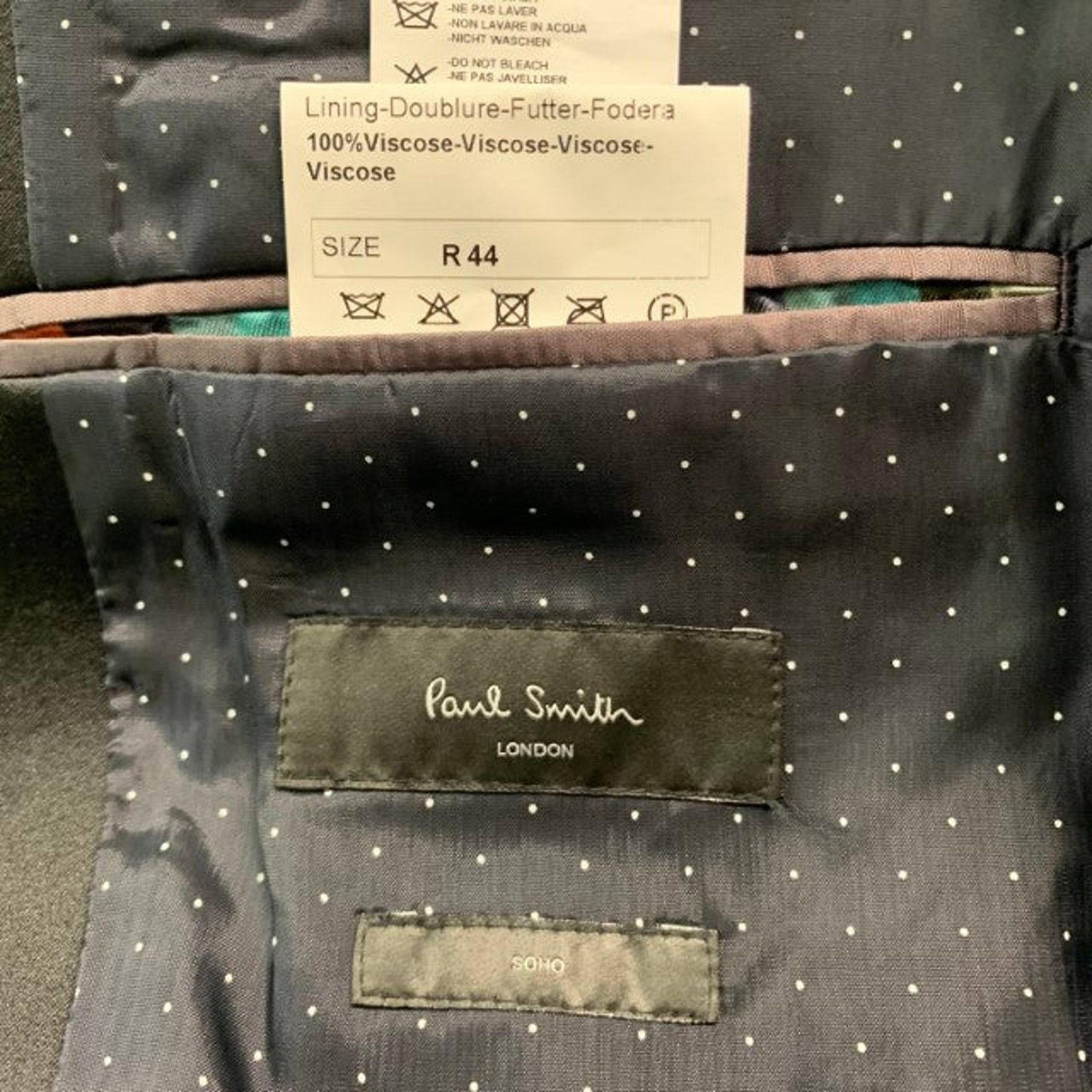 Paul Smith PAUL SMITH Black Stripe Viscose Cotton Peak Lapel Sport Coat Size 44R - 5 Thumbnail