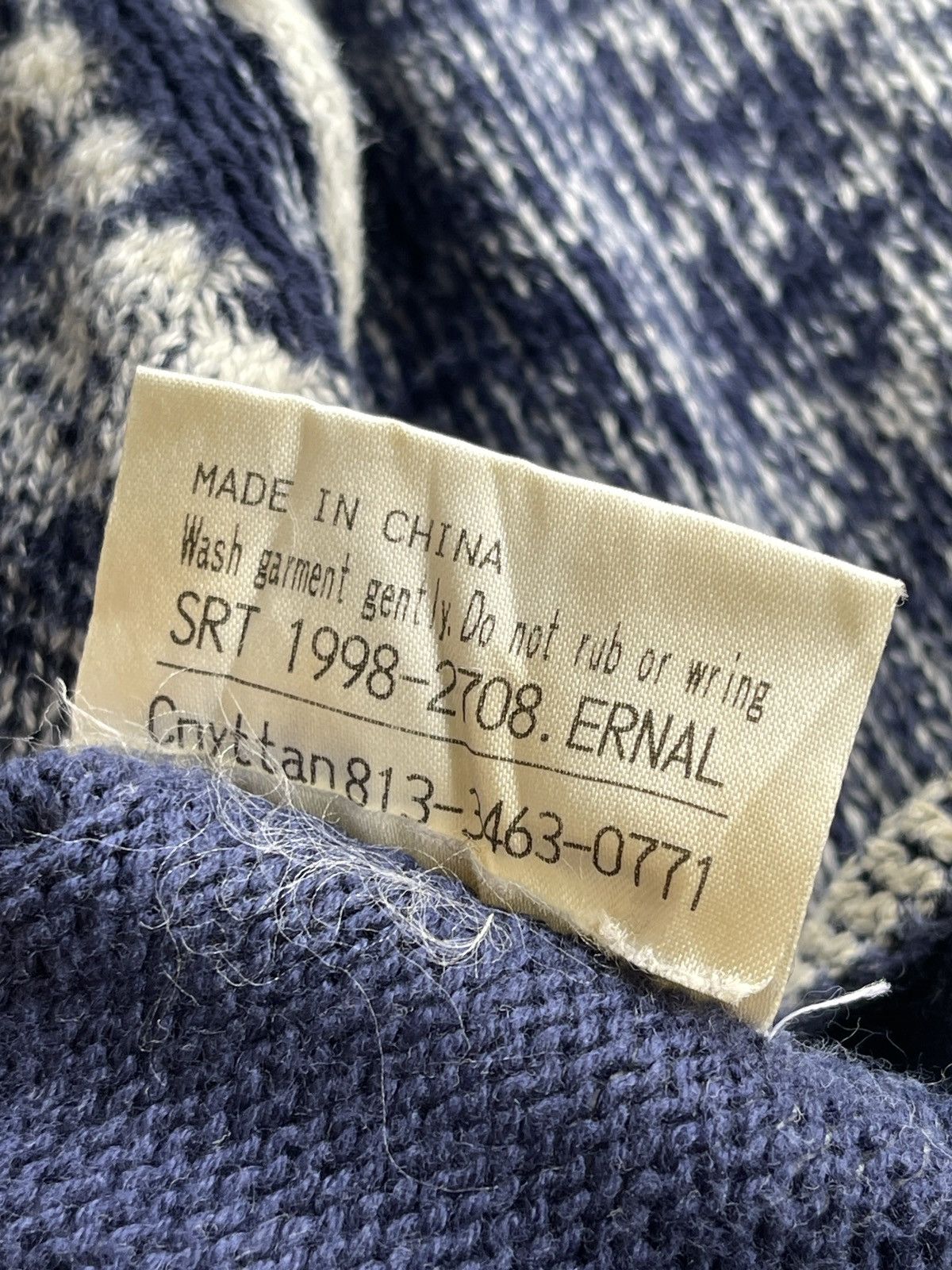 Japanese Brand POPULARIZATION Printed Indigo Knitted Pullover Sweater Size US M / EU 48-50 / 2 - 17 Thumbnail