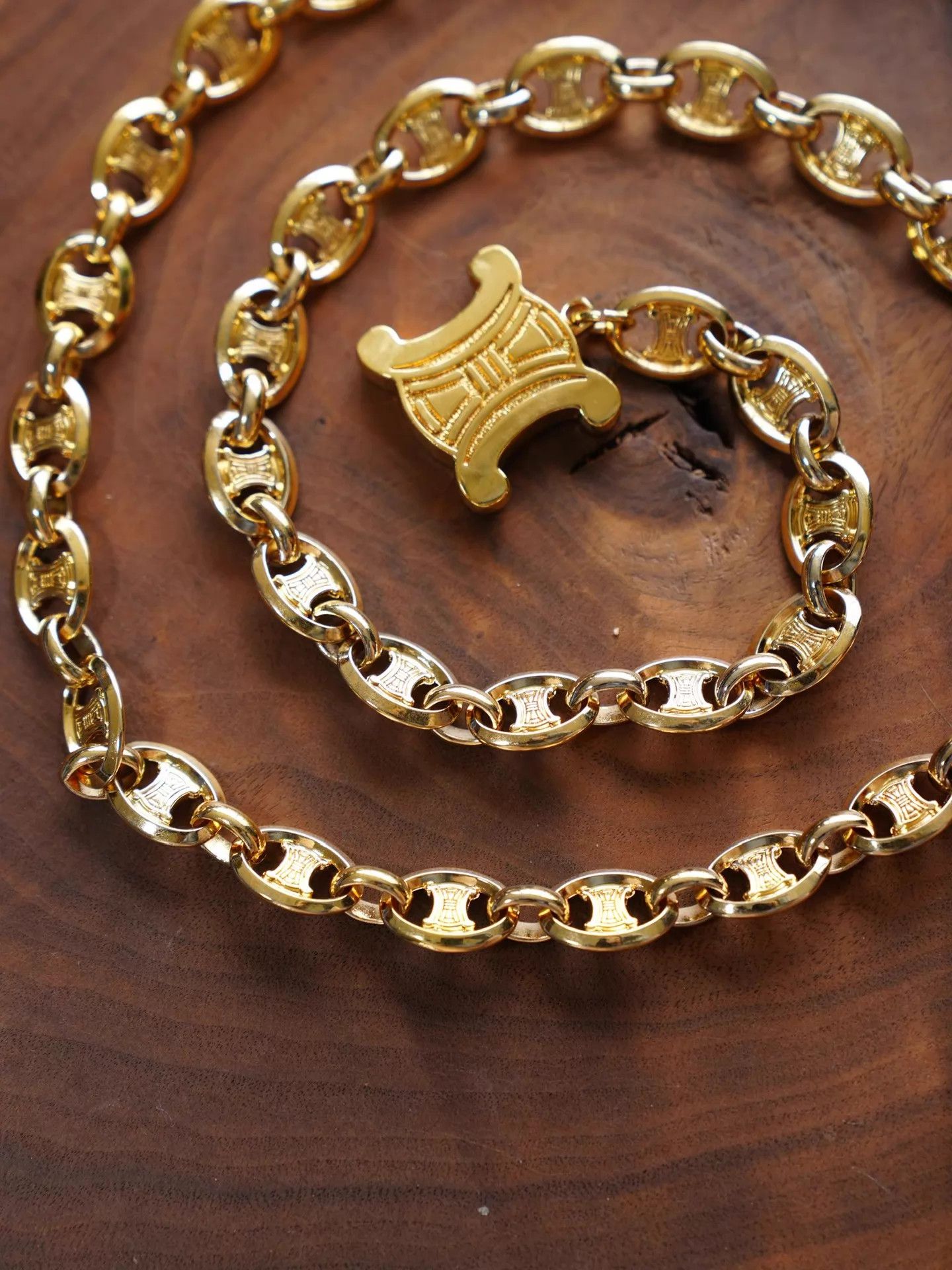 Celine Celine Vintage Gold Big Bone Multi-Wear Waist/Necklace Size ONE SIZE - 4 Thumbnail