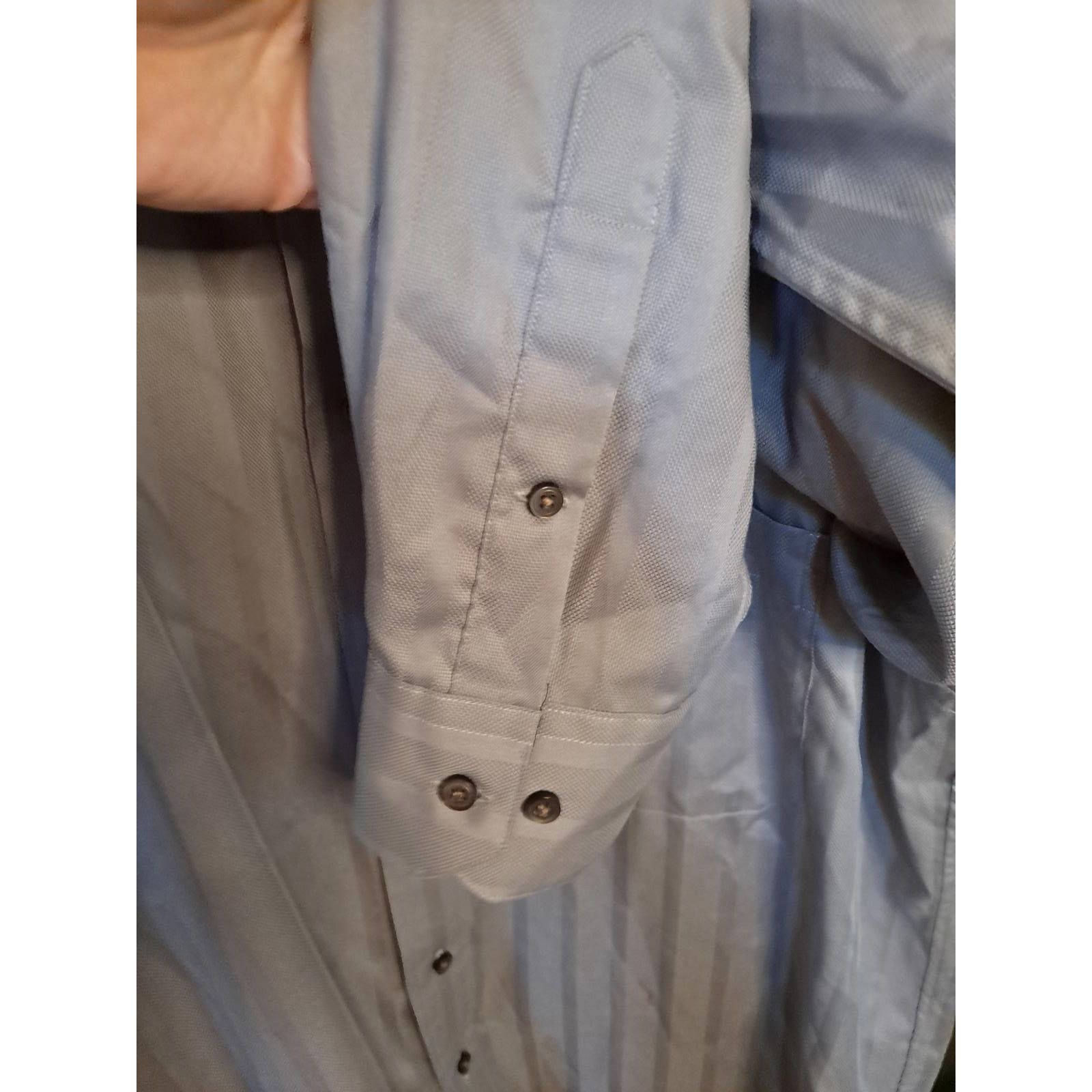 Paul Fredrick Paul Frederick CLassic Fit Gray Striped Button Up Shirt Size Size US XL / EU 56 / 4 - 4 Thumbnail