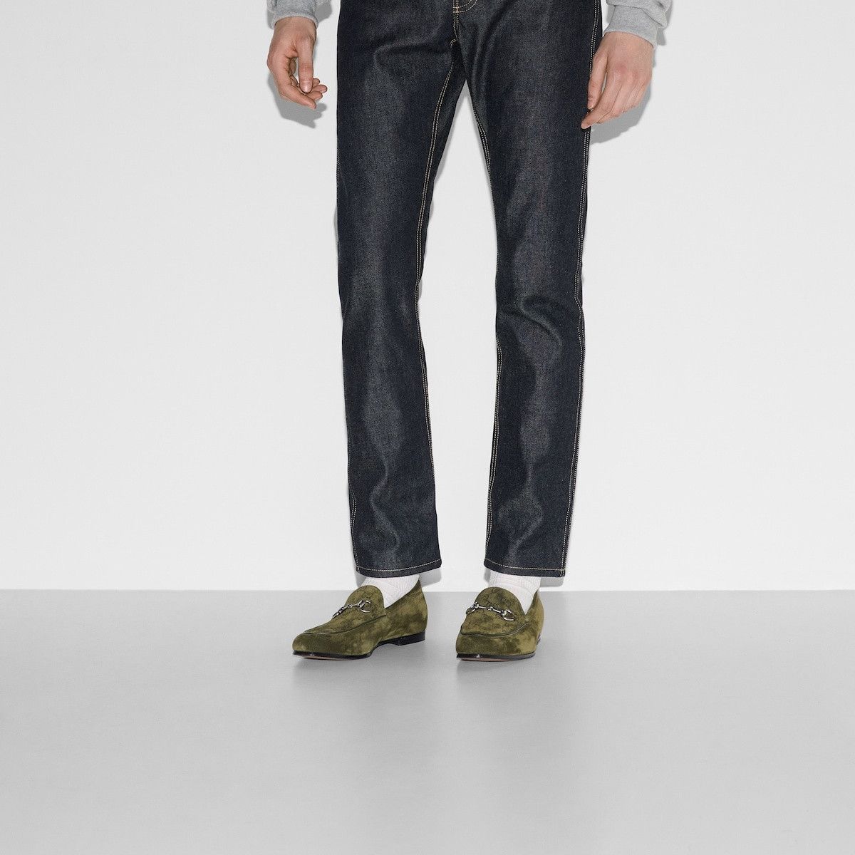 Gucci o1s1wg111025 Loafers With Horsebit in Dark Green Size US 10.5 / EU 43-44 - 2 Thumbnail