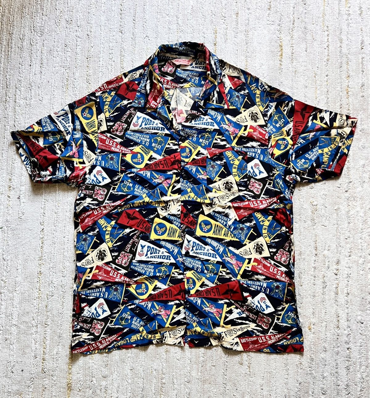 Avirex × Toyo Enterprises Avirex Army Flag Open Colar Hawaiian Shirt Size US XXL / EU 58 / 5 - 1 Thumbnail