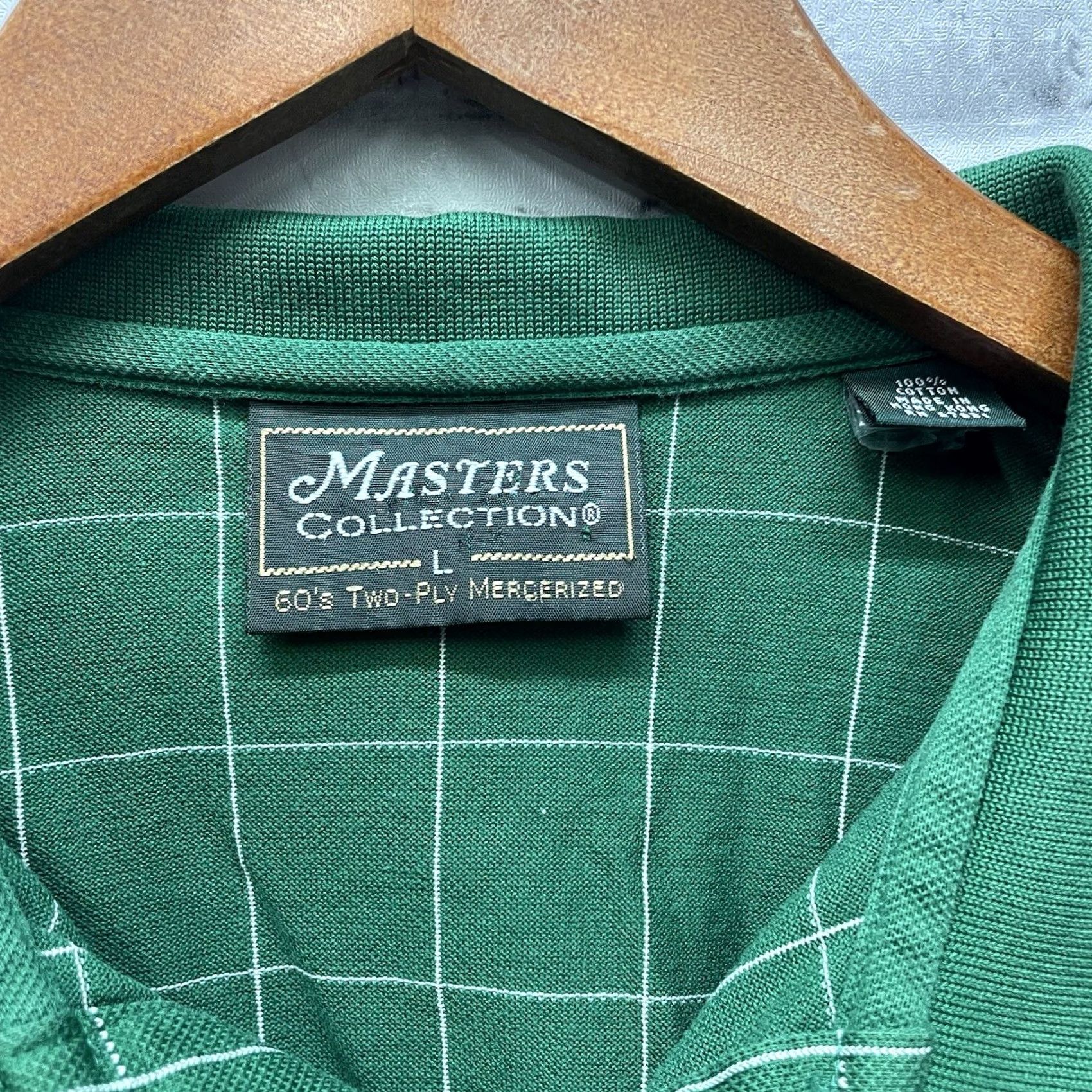 Vintage Masters Collection Polo Golf Shirt Mens Size L Green Two-Ply Mercerized Shirt Size US L / EU 52-54 / 3 - 4 Thumbnail