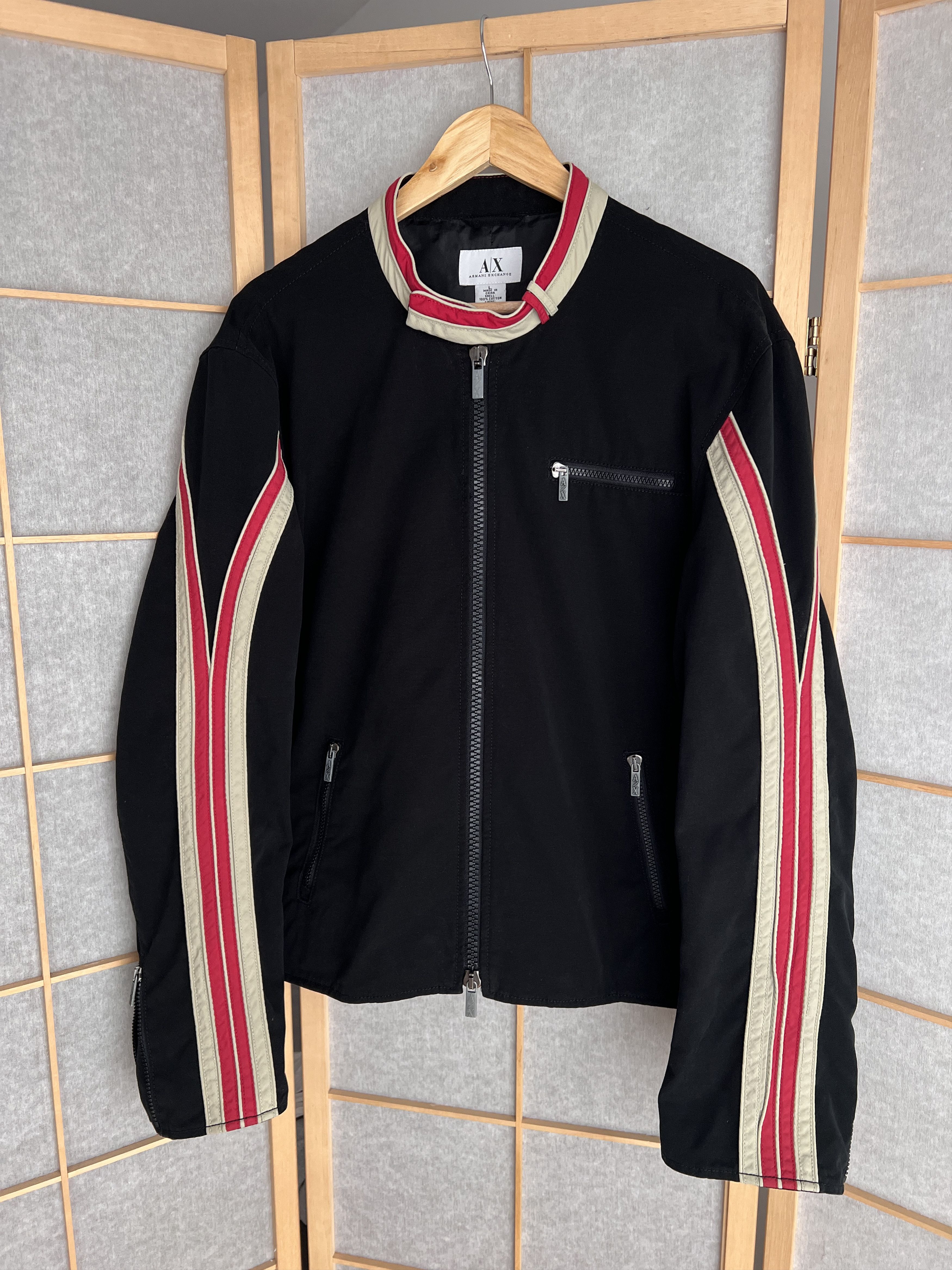 Armani Exchange Armani Exchange racing bomber jacket biker cropped 00s boxy Size US L / EU 52-54 / 3 - 5 Thumbnail