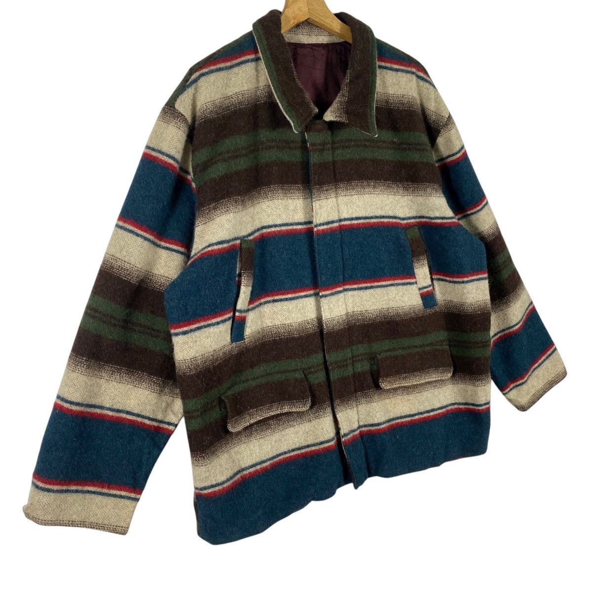 Other Vintage Blue Scuba San Francisco Striped Pattern Wool Size US L / EU 52-54 / 3 - 3 Thumbnail