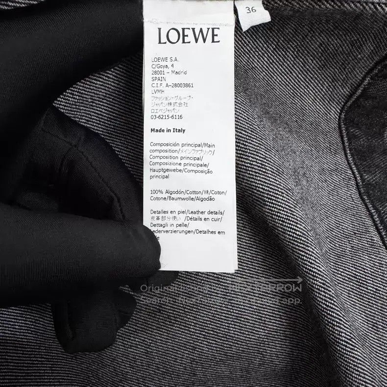 Loewe Loewe Washed black leather label short denim jacket Size XS / US 0-2 / IT 36-38 - 4 Thumbnail