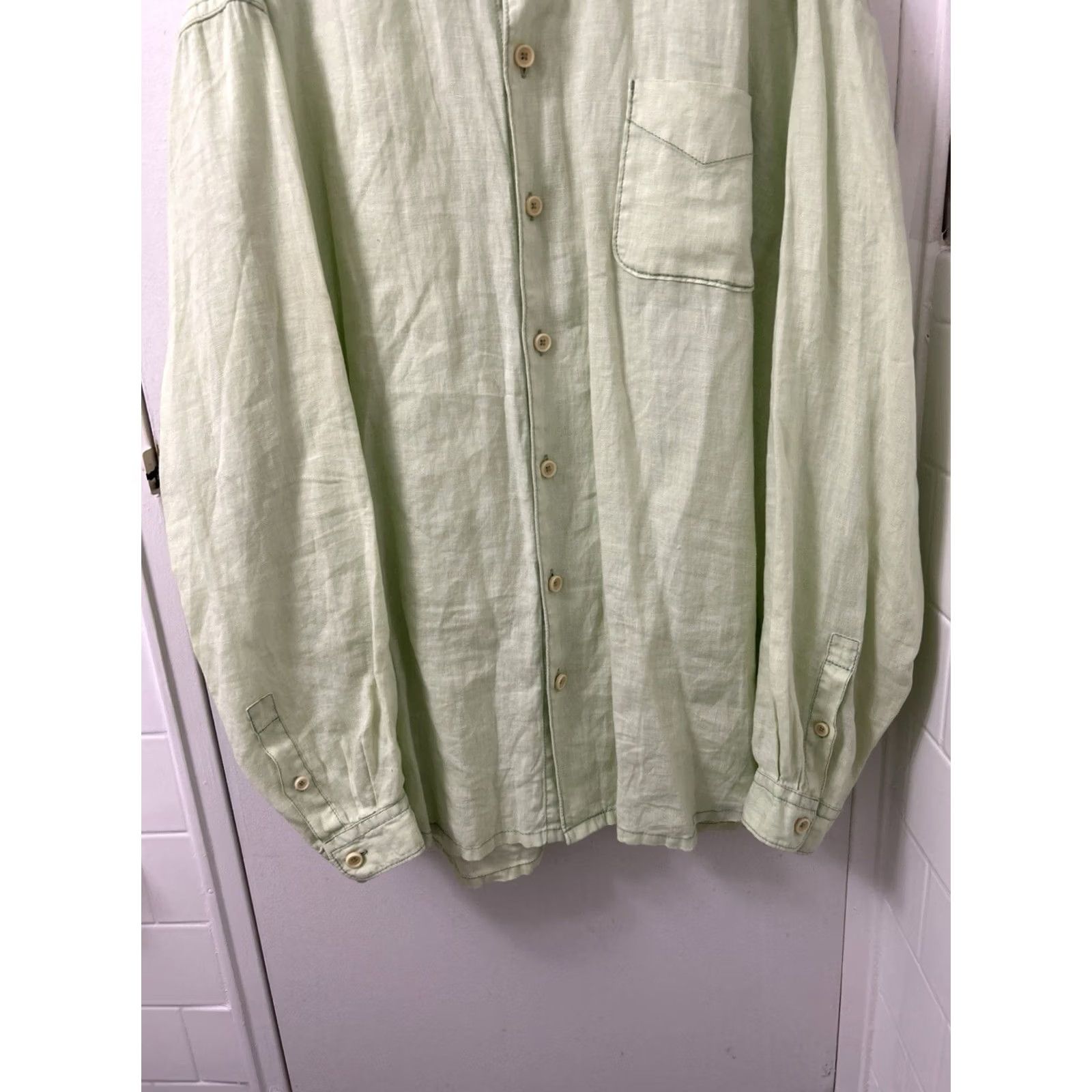 Tommy Bahama Tommy Bahama Shirt Mens 2XL Green 100% Linen Button-Up Long Sleeve Collared Relaxed Size US XXL / EU 58 / 5 - 3 Thumbnail