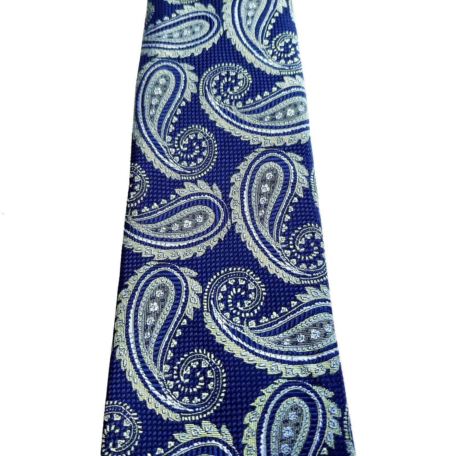 Joseph Abboud Joseph Abboud Blue White Silk Tie Woven Paisley Size ONE SIZE - 2 Thumbnail
