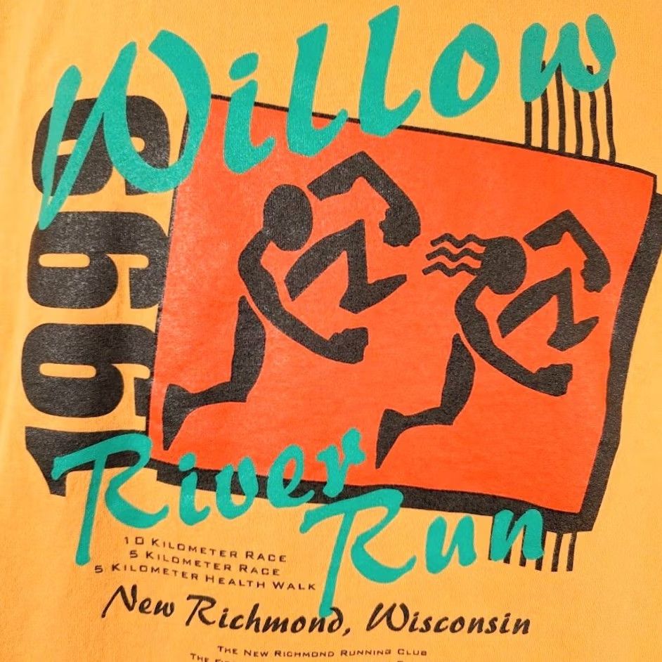 Gildan VINTAGE Gildan River Run T Shirt Mens XL Orange 10K Wisconsin Canada 90s Graphic Tee Size US XL / EU 56 / 4 - 3 Thumbnail