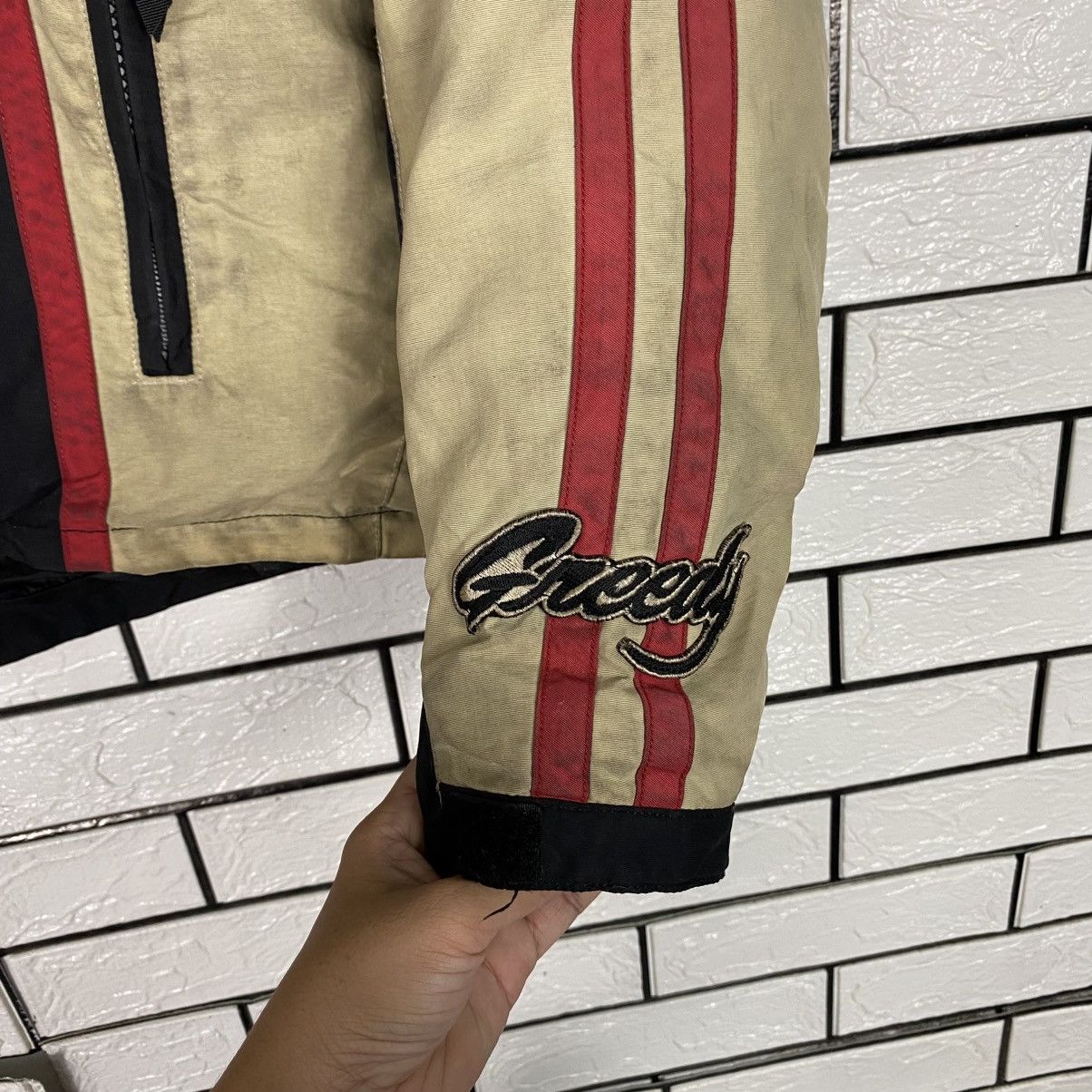 Japanese Brand Vintage Biker Jacket Cafe Racer Greedy Big Logo Size US L / EU 52-54 / 3 - 19 Thumbnail