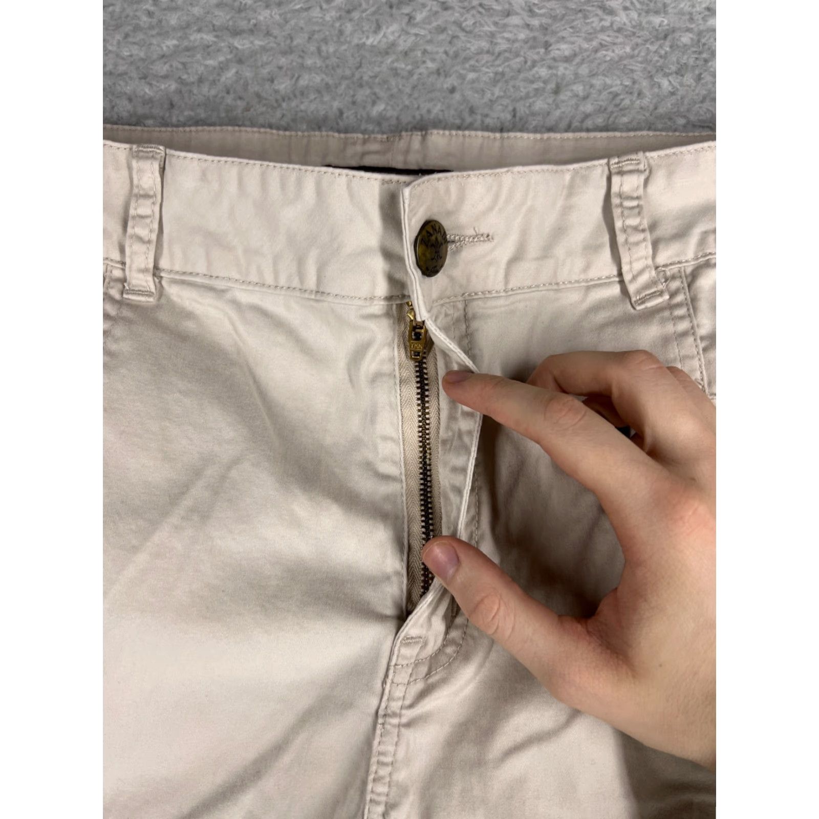 Vintage Zana Di Pants Womens 18 Beige Capri Chino Flat Front Stretch Crop Cotton Blend - Mid Rise, Beige, Classic Fit, Regular Size 18, Womens, Pants Size 40" / US 18 - 5 Thumbnail