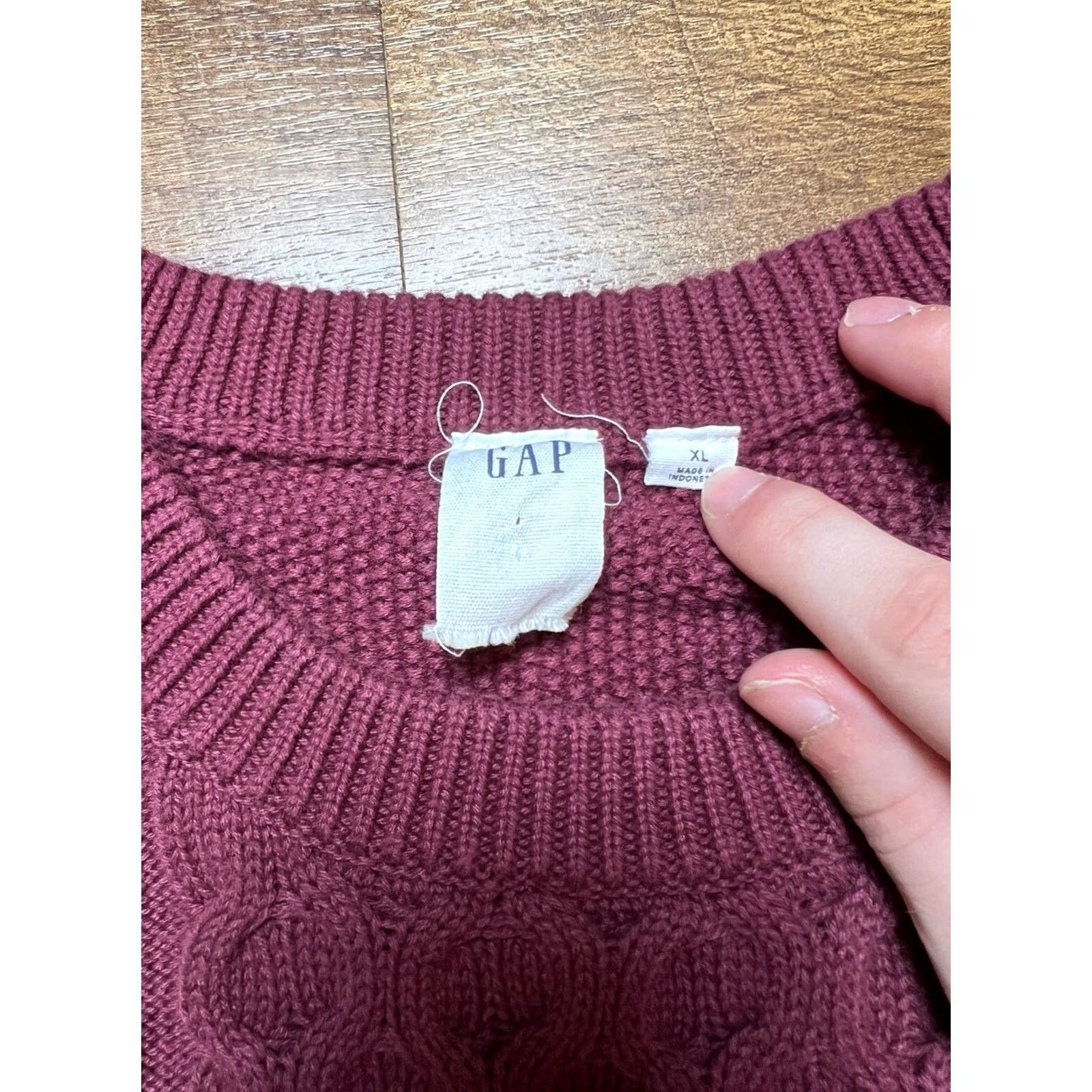 Gap Gap Womens Cable Knit Pullover Sweater Fisherman Size XL Light Plum Purple - Classic Size XL / US 12-14 / IT 48-50 - 4 Thumbnail