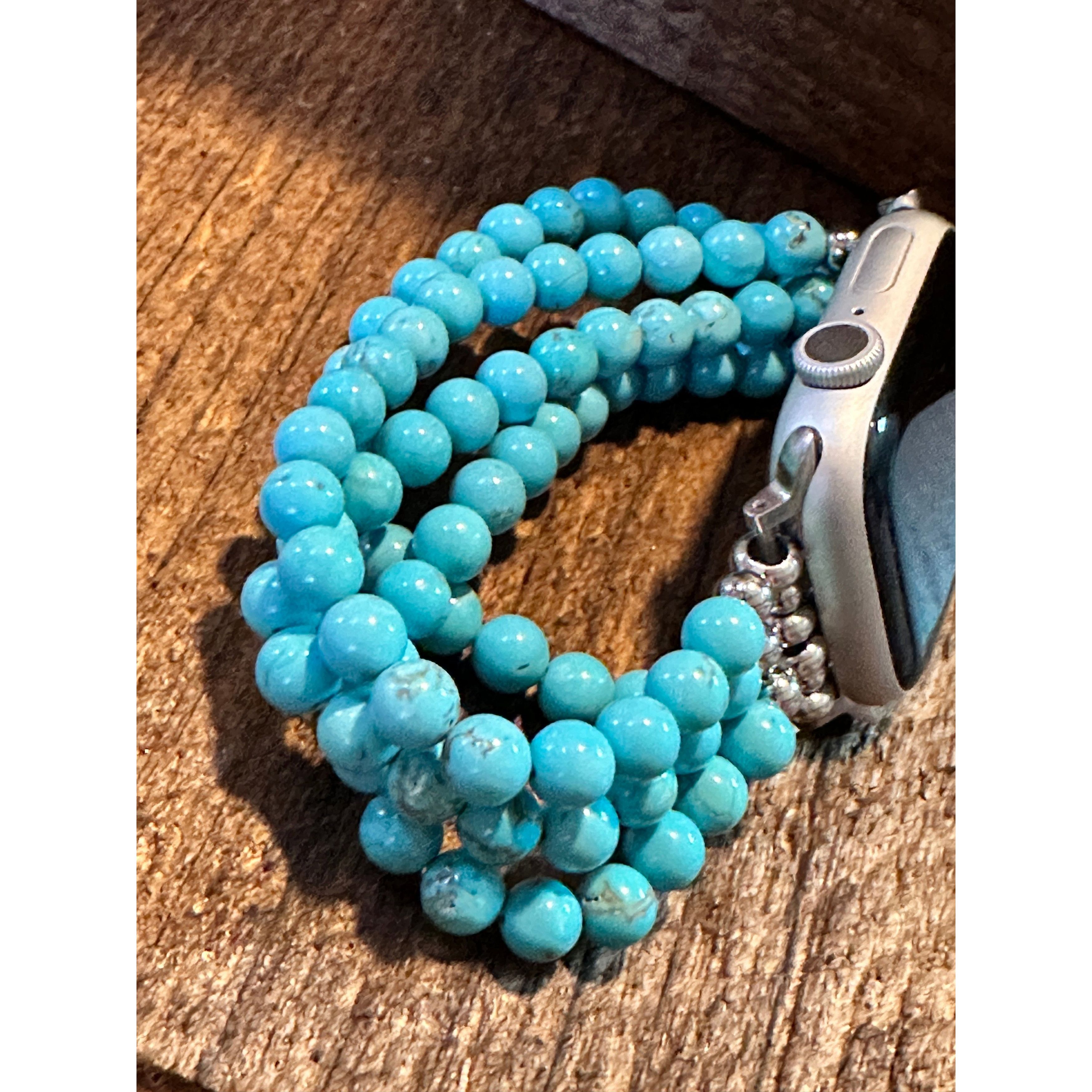 Other Boho Turquoise BeadsHandmade Elastic Apple Watch Band - Perf Size ONE SIZE - 4 Thumbnail