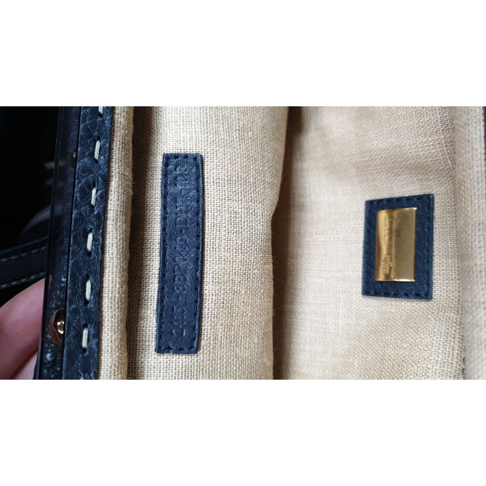 Fendi Fendi Black Leather Walnut Wood Handle Clutch Bag Size ONE SIZE - 8 Thumbnail