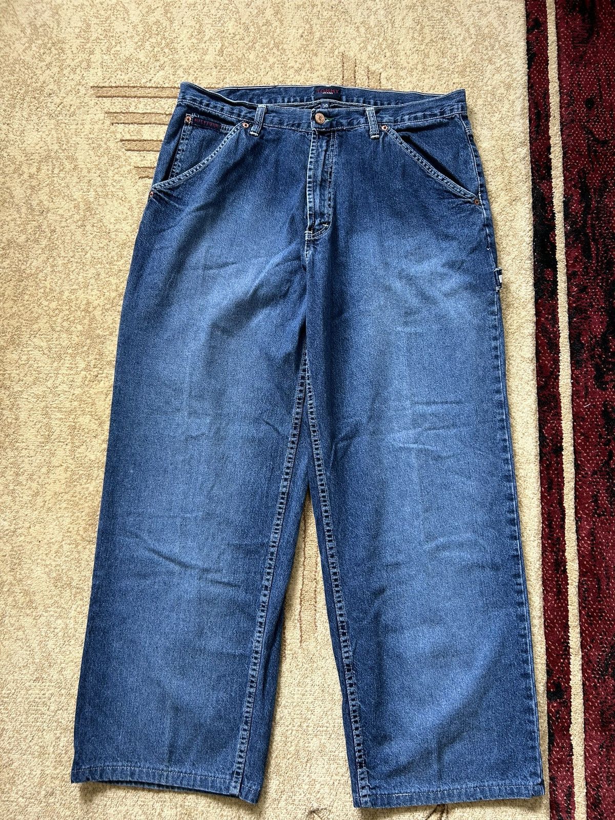 Tommy Hilfiger Vintage 90s Tommy Hilfiger Carpenter Baggy Denim Jeans Size US 34 / EU 50 - 6 Thumbnail