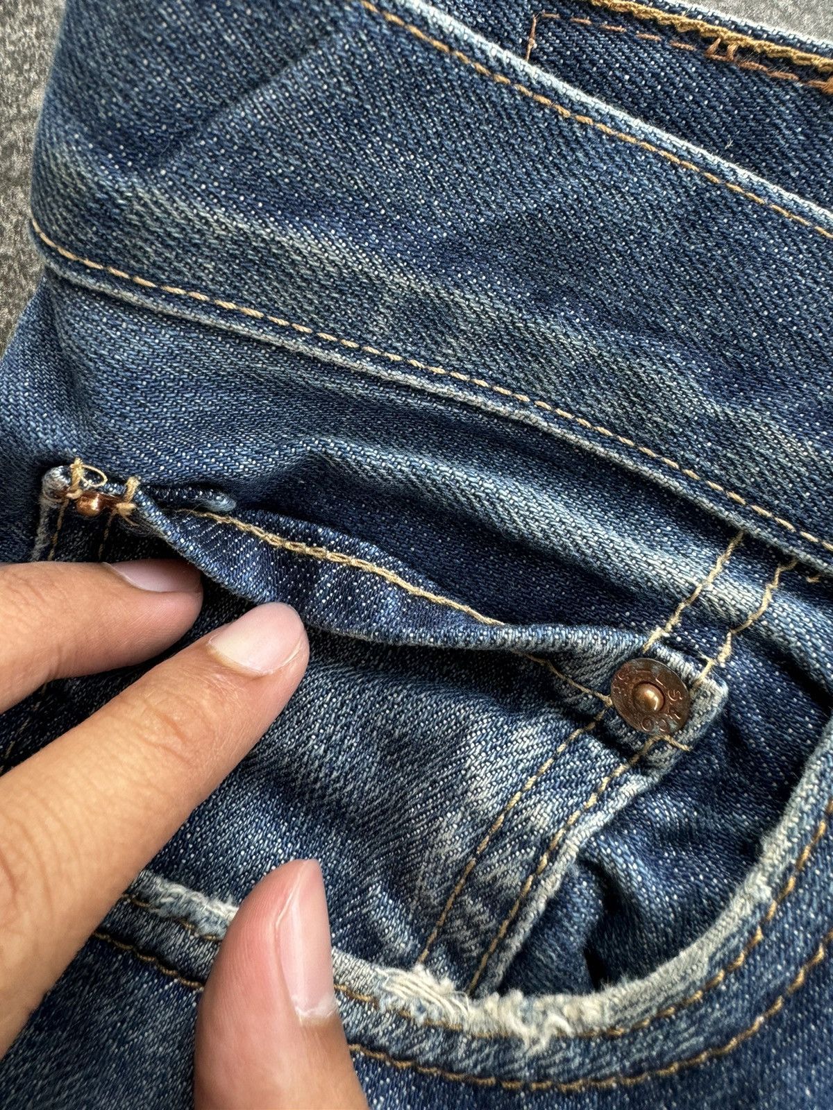 If Six Was Nine 💸LASTDROP💸 Vintage Levis 502 Distressed Ripped Denim Jeans Size US 34 / EU 50 - 9 Thumbnail