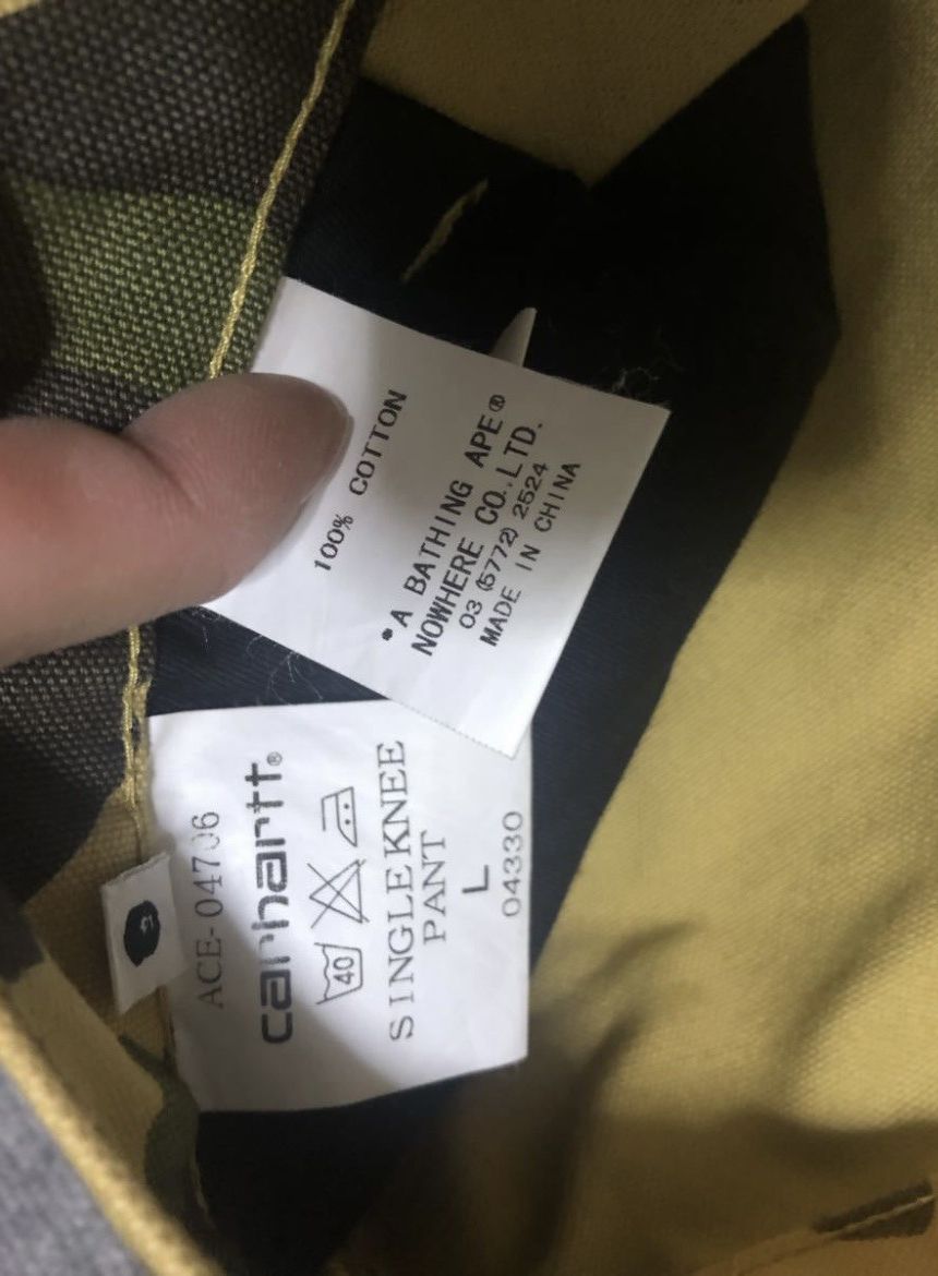 Bape × Carhartt VERY RARE OG 2006 A BATHING APE X CARHARTT YELLOW CAMO PANTS Size US 34 / EU 50 - 3 Thumbnail