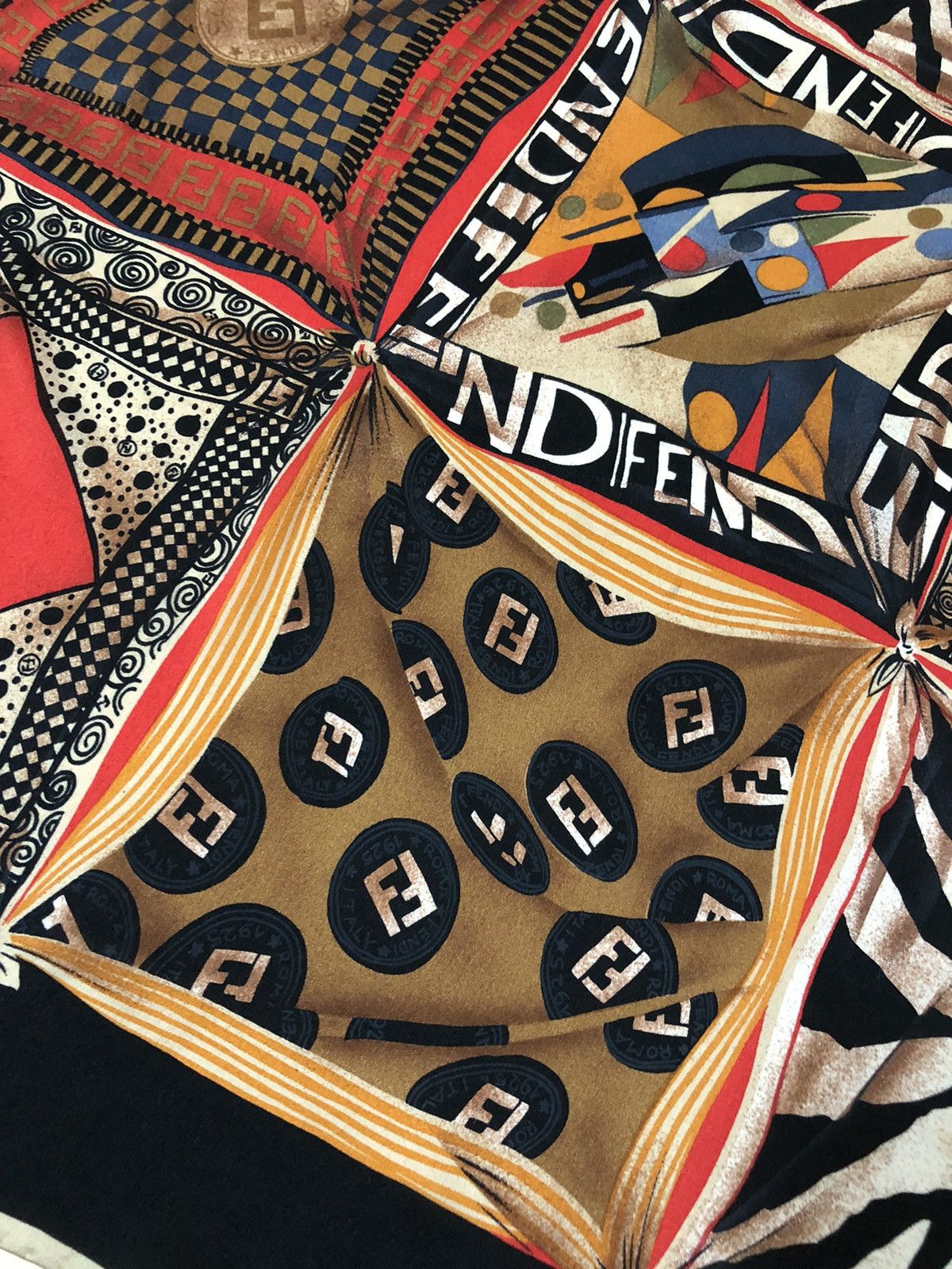 Fendi Vintage Fendi Foulard Scarves Fullprint Monogram Design Size ONE SIZE - 3 Thumbnail