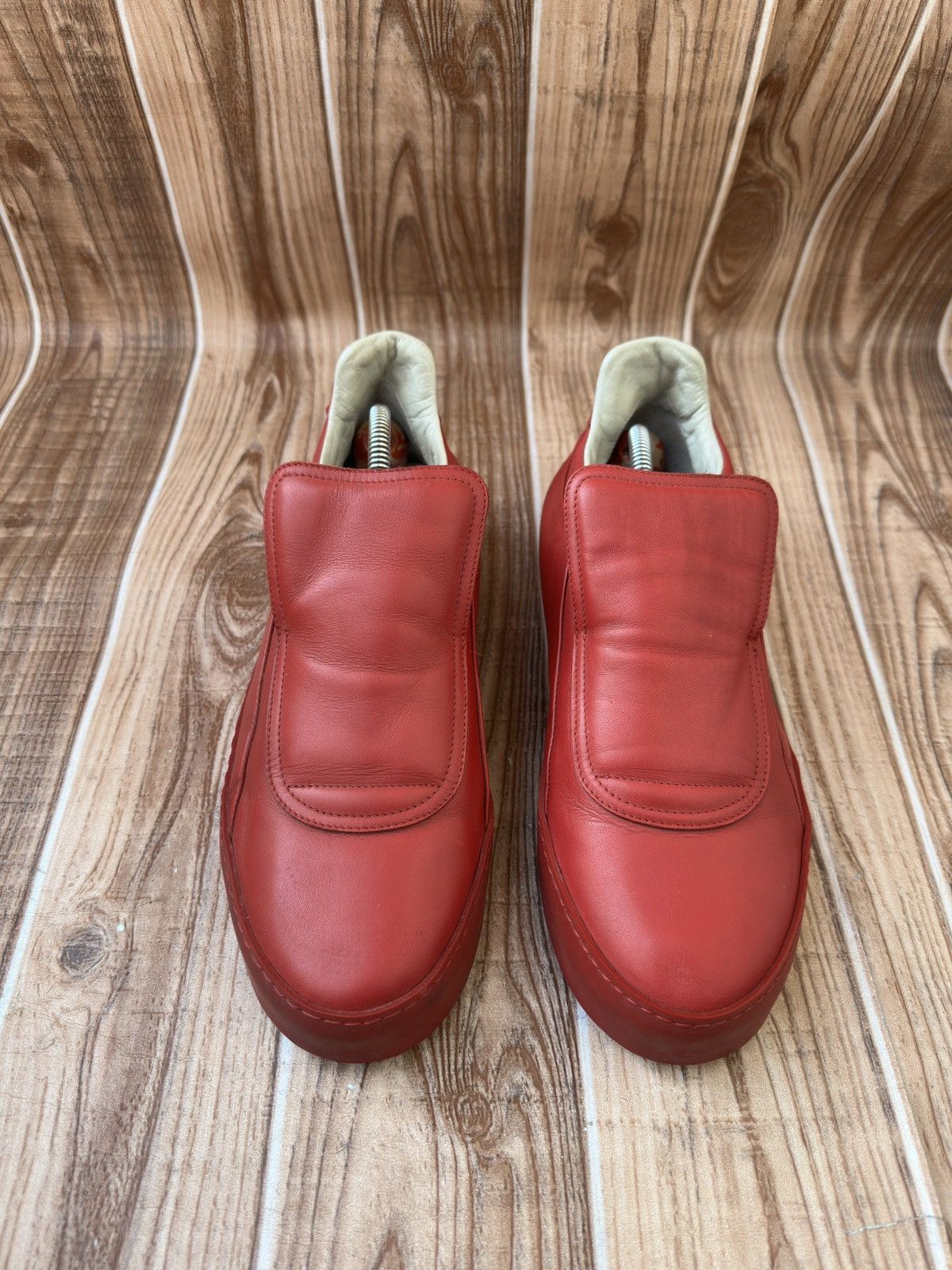 Maison Margiela Maison Martin Margiela Red Leather Sneakers Size US 9 / EU 42 - 3 Thumbnail