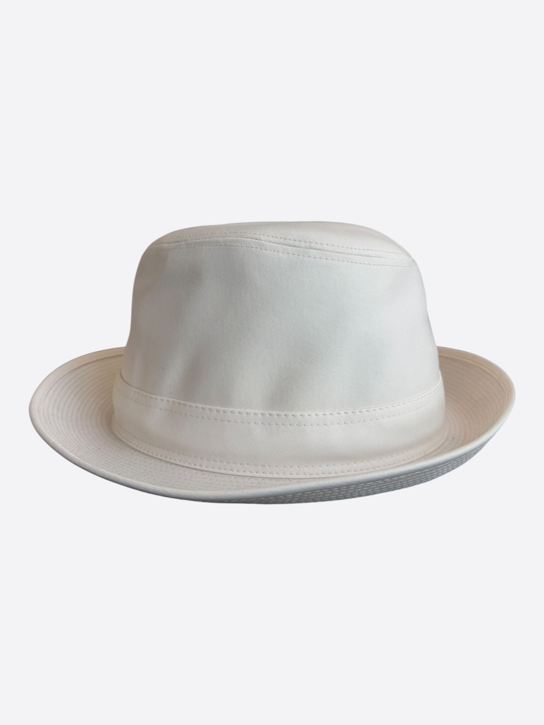 Hermes Hermes White Embroidered Logo Fedora Size ONE SIZE - 4 Thumbnail