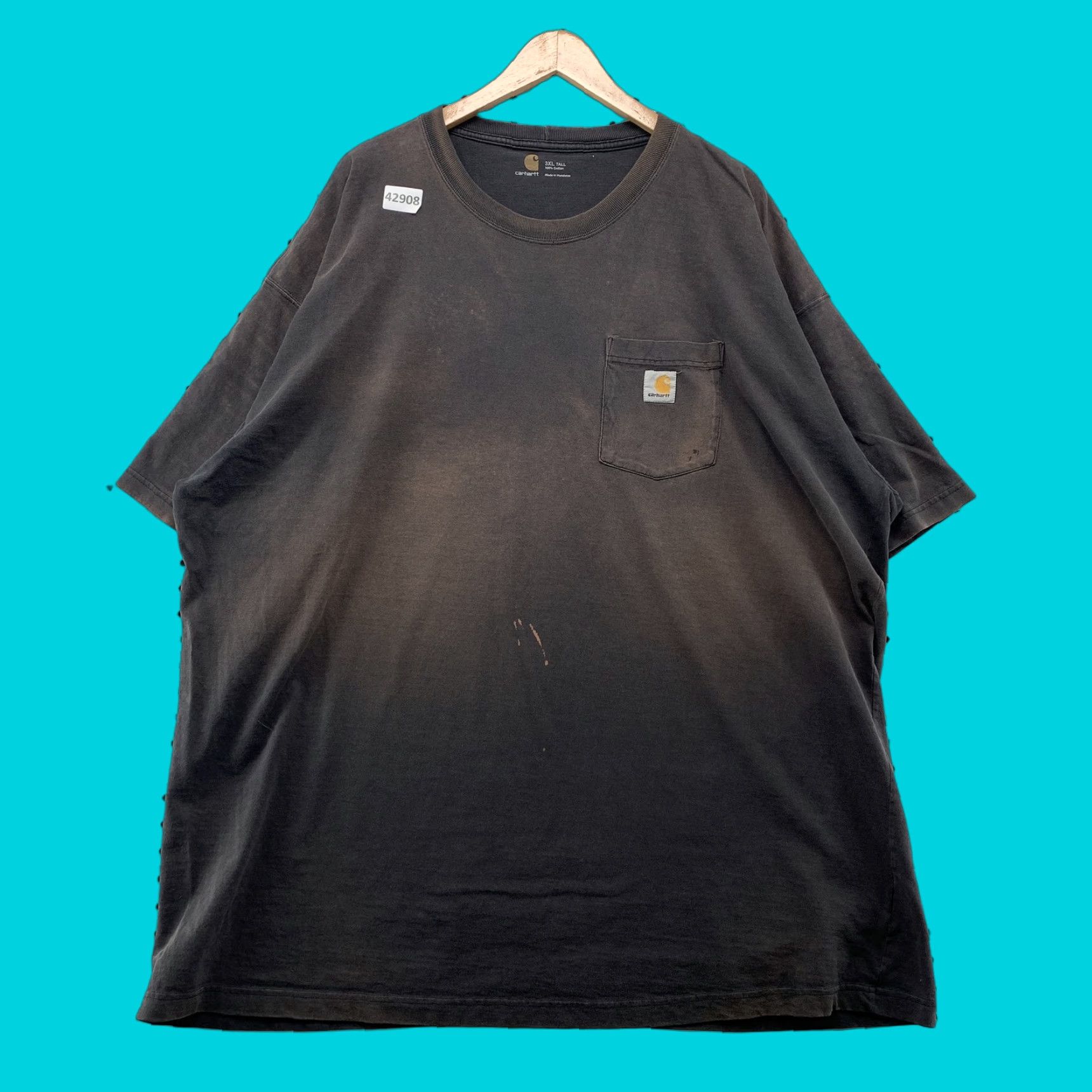 Carhartt Carhartt Pocket T-Shirt Mens 3XLT Tall Faded Distressed Black Grunge Size US XXL / EU 58 / 5 - 1 Thumbnail