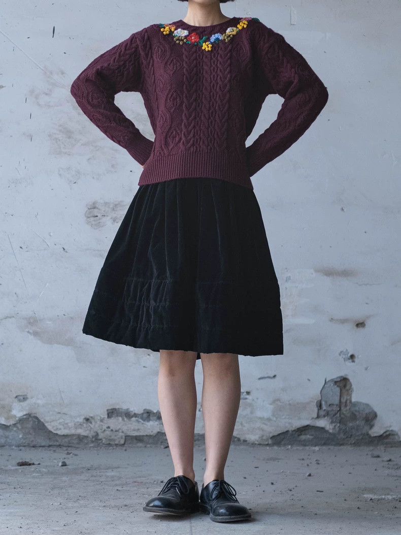Kenzo KENZO Red embroidered floral knit sweater with wine red ac Size M / US 6-8 / IT 42-44 - 3 Thumbnail