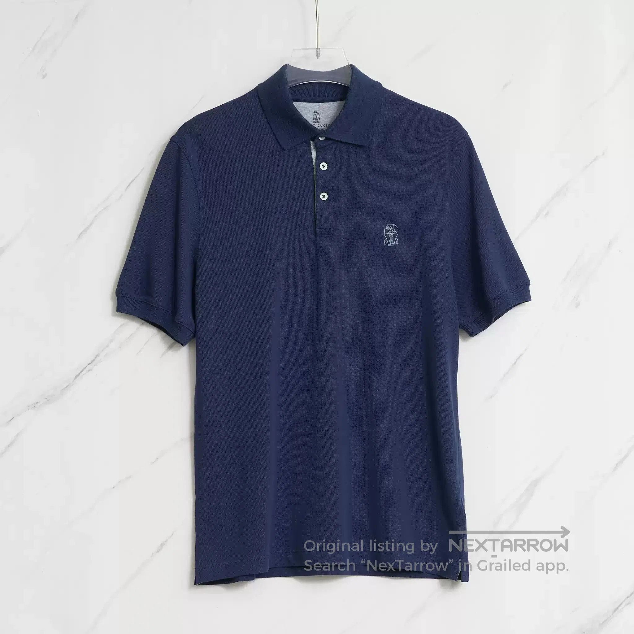 Brunello Cucinelli Brunello Cucinelli Men's Navy Printed Polo. Size US M / EU 48-50 / 2 - 1 Thumbnail