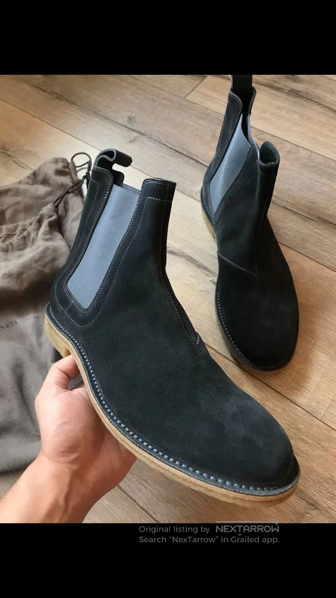 Bottega Veneta Bottega Veneta Dark Suede Chelsea Boots. Size US 10 / EU 43 - 4 Thumbnail