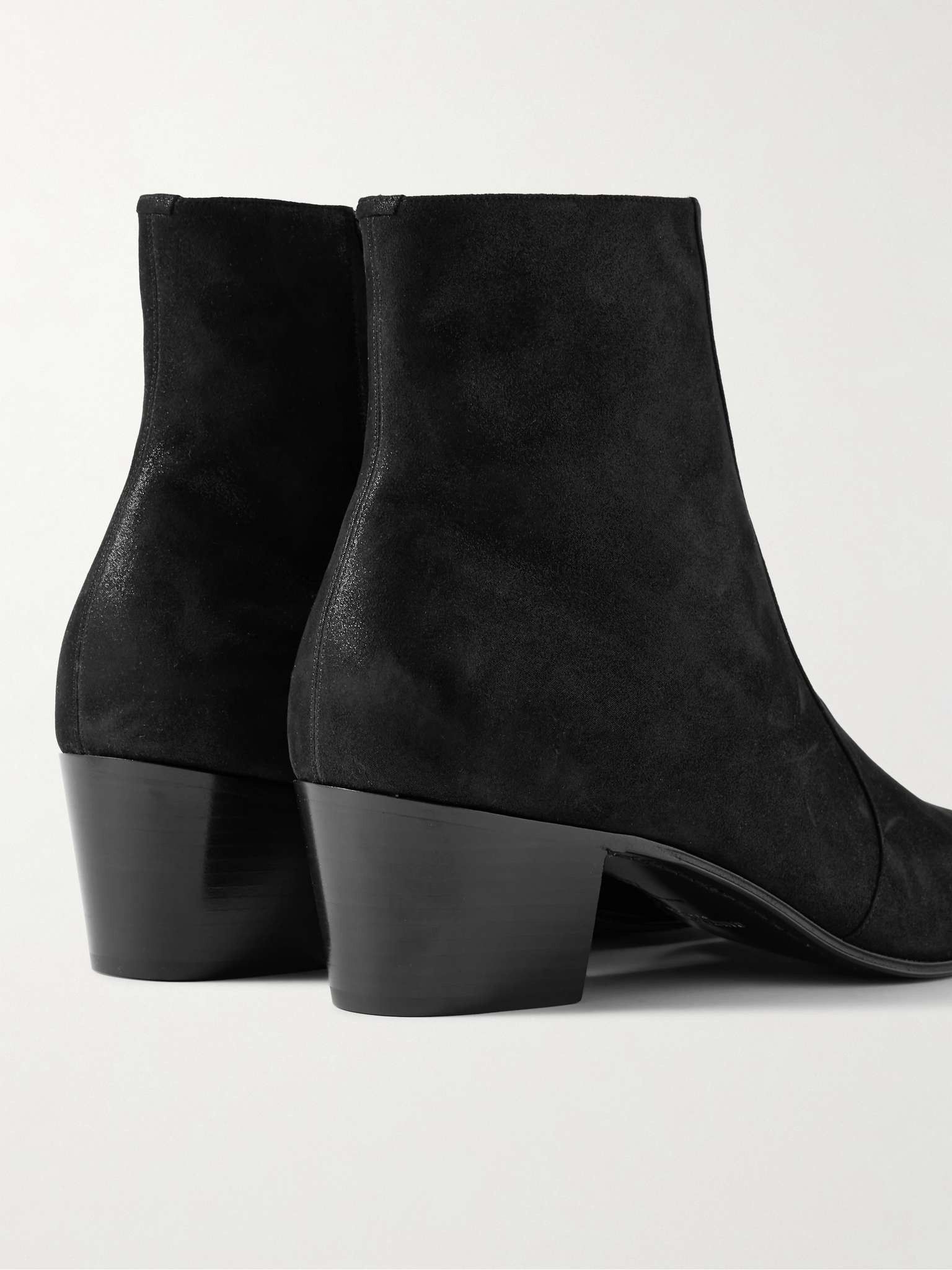 Saint Laurent Paris o1b1hav110426 Vassili Boots in Shimmering Suede in Black Size US 10 / EU 43 - 5 Thumbnail