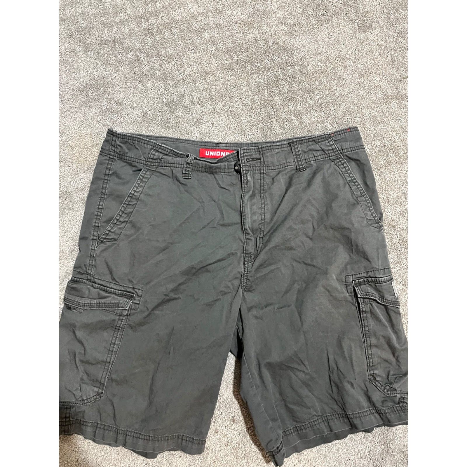 Vintage UNIONBAY Men Shorts Cargo Gray Stretch Flat Front Casual 36 Size US 36 / EU 52 - 2 Thumbnail