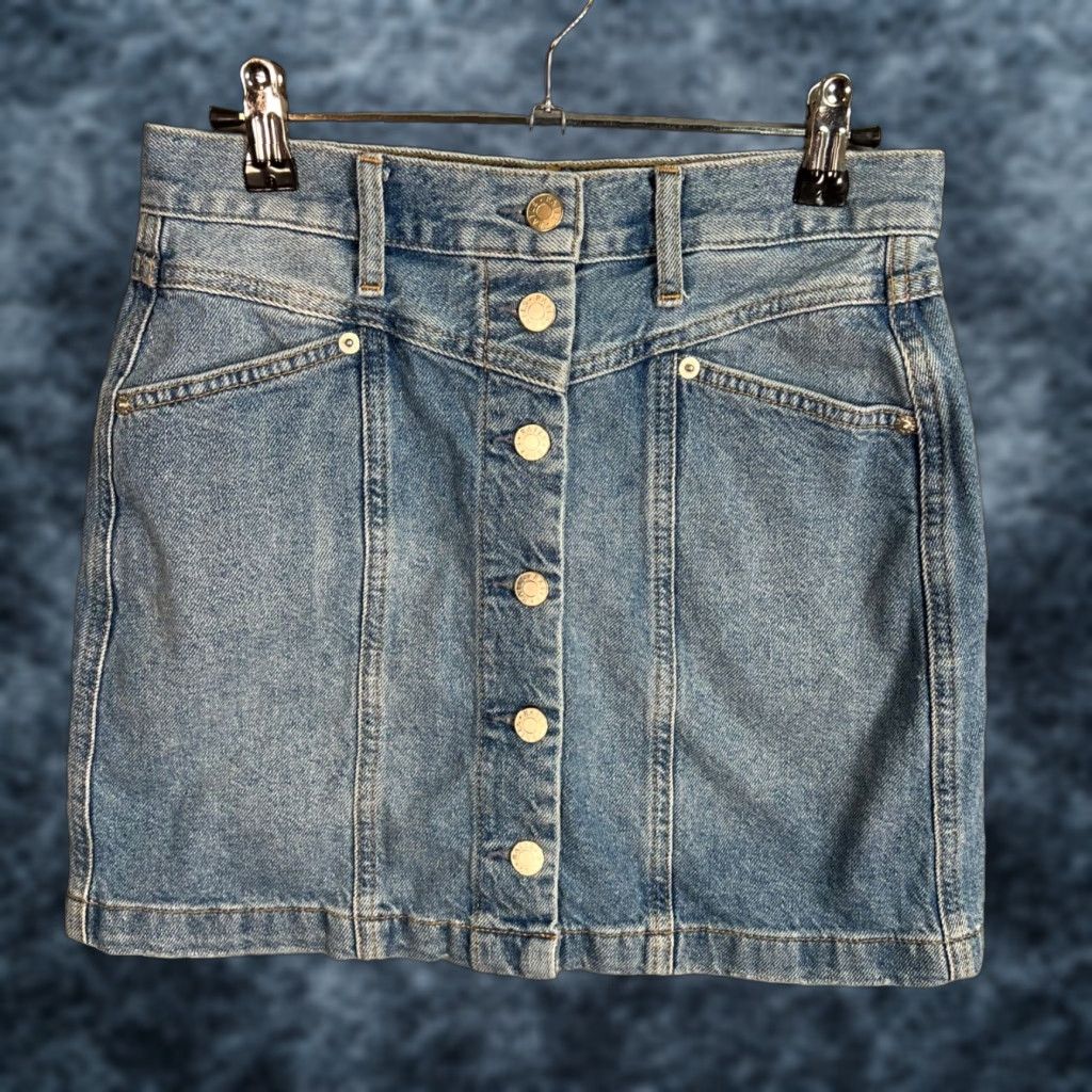 Rails Rails Denim Button-Front Mini Skirt Womens Size 25 Blue Cotton Casual Size 42" / US 20 - 1 Thumbnail