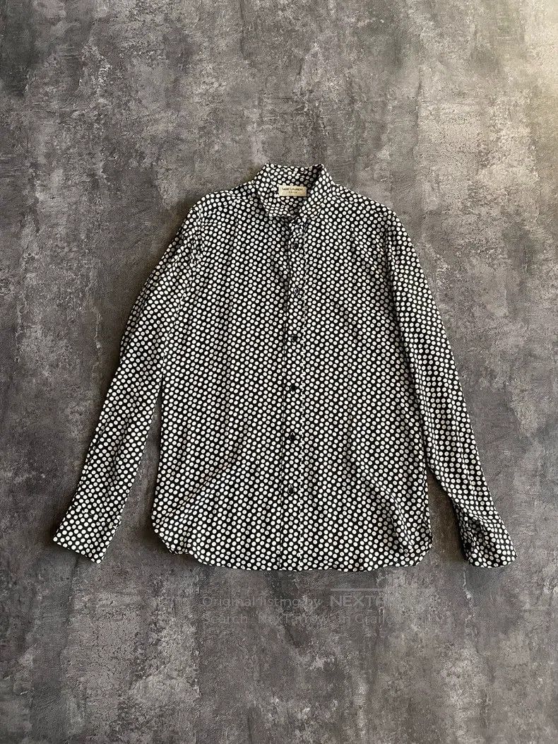 Saint Laurent Paris Saint Laurent Paris Large Polka Dot Silk Shirt Size XS / US 0-2 / IT 36-38 - 1 Thumbnail