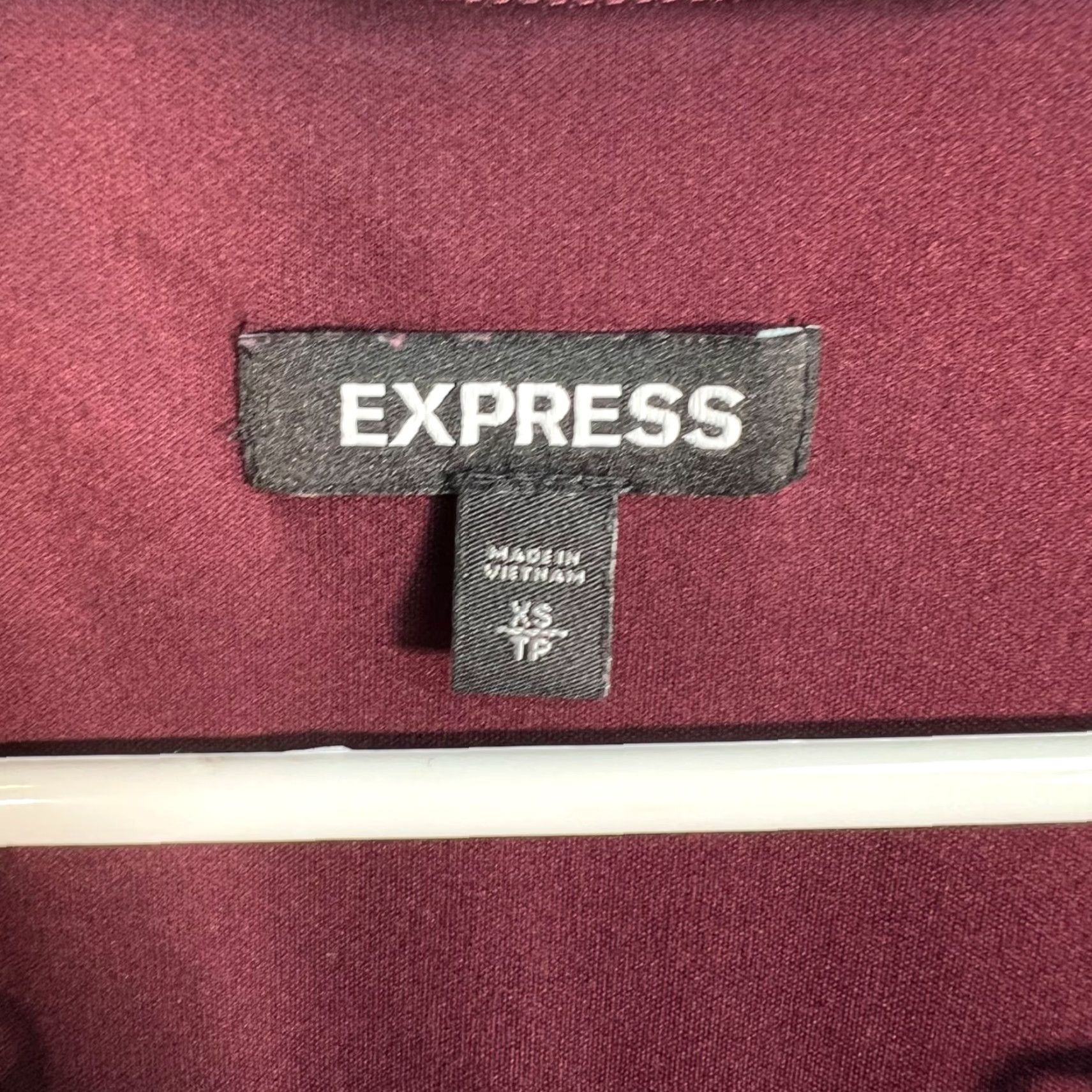 Express VINTAGE Express Floral Burgundy Long Sleeve V-Neck Dress Womens XS Shirt Size XS / US 0-2 / IT 36-38 - 3 Thumbnail