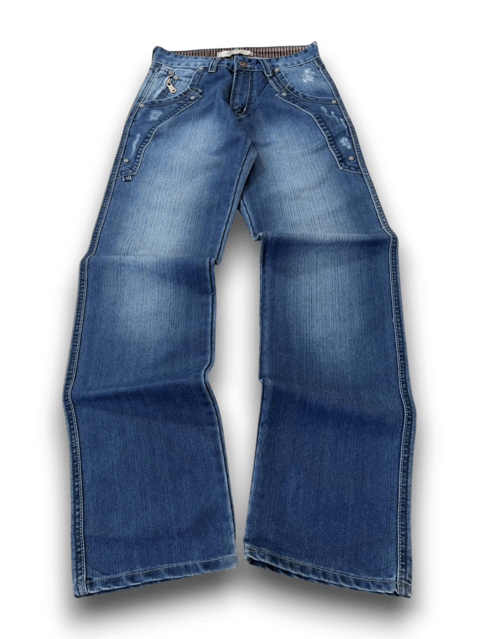 Hedi Slimane 2000s Dolce & Gabbana Double Waist Embroidered Denim