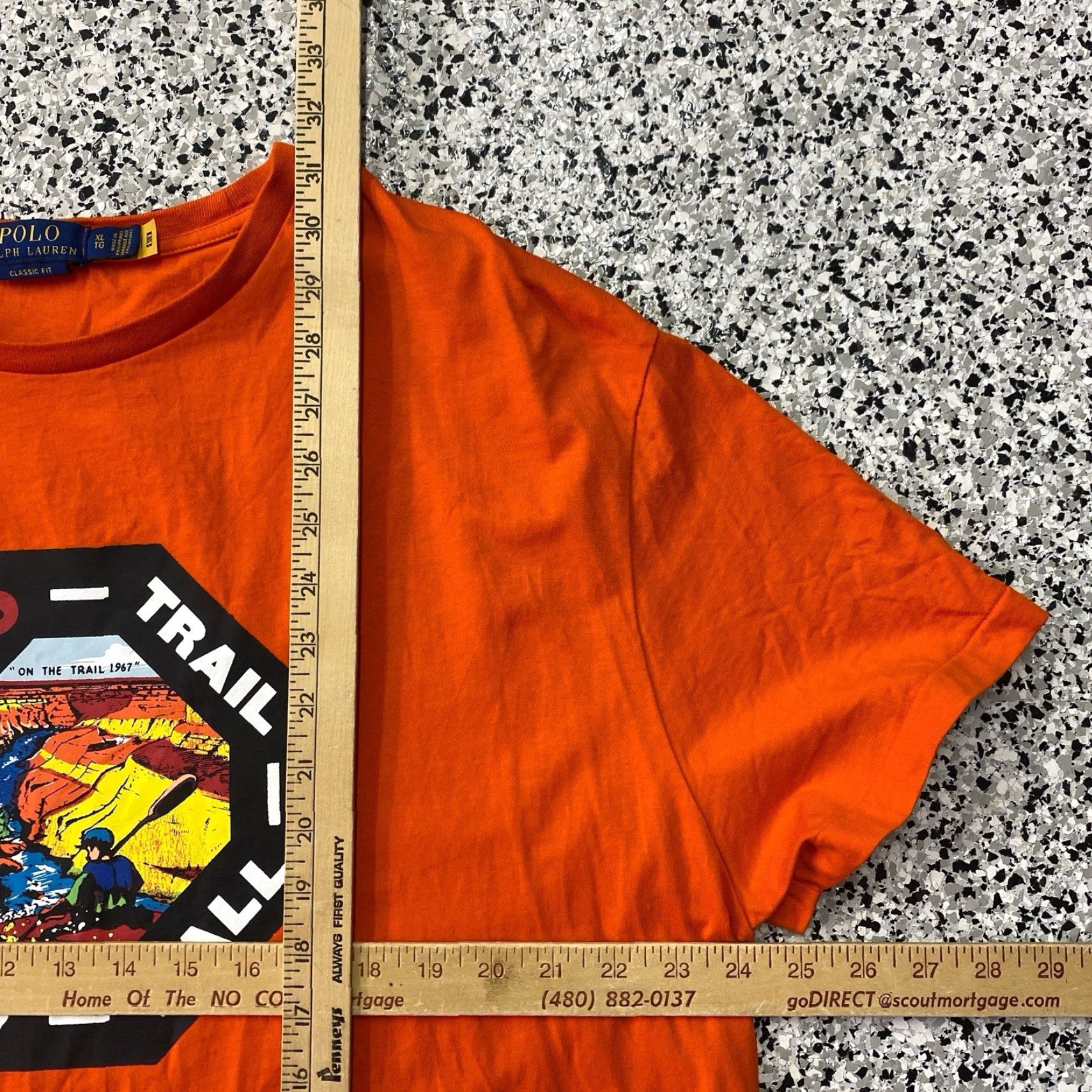 Polo Ralph Lauren Polo Ralph Lauren Men’s Orange Polo Trail River Wall Graphic T Shirt XL Polo Ralph Lauren Size US XL / EU 56 / 4 - 3 Thumbnail
