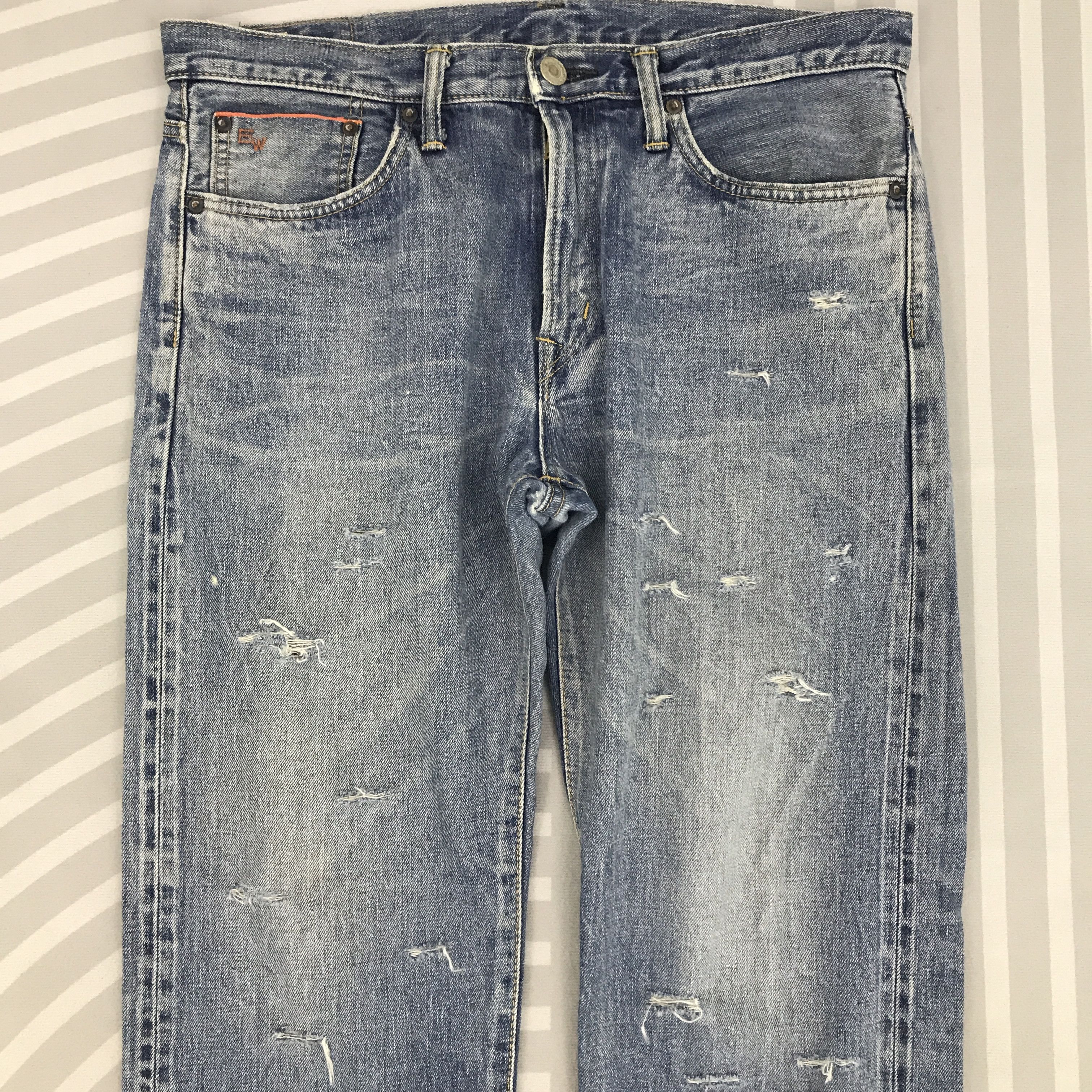 Edwin × Vintage Vintage Edwin Distressed design Japan Jeans pants Size US 33 - 2 Thumbnail