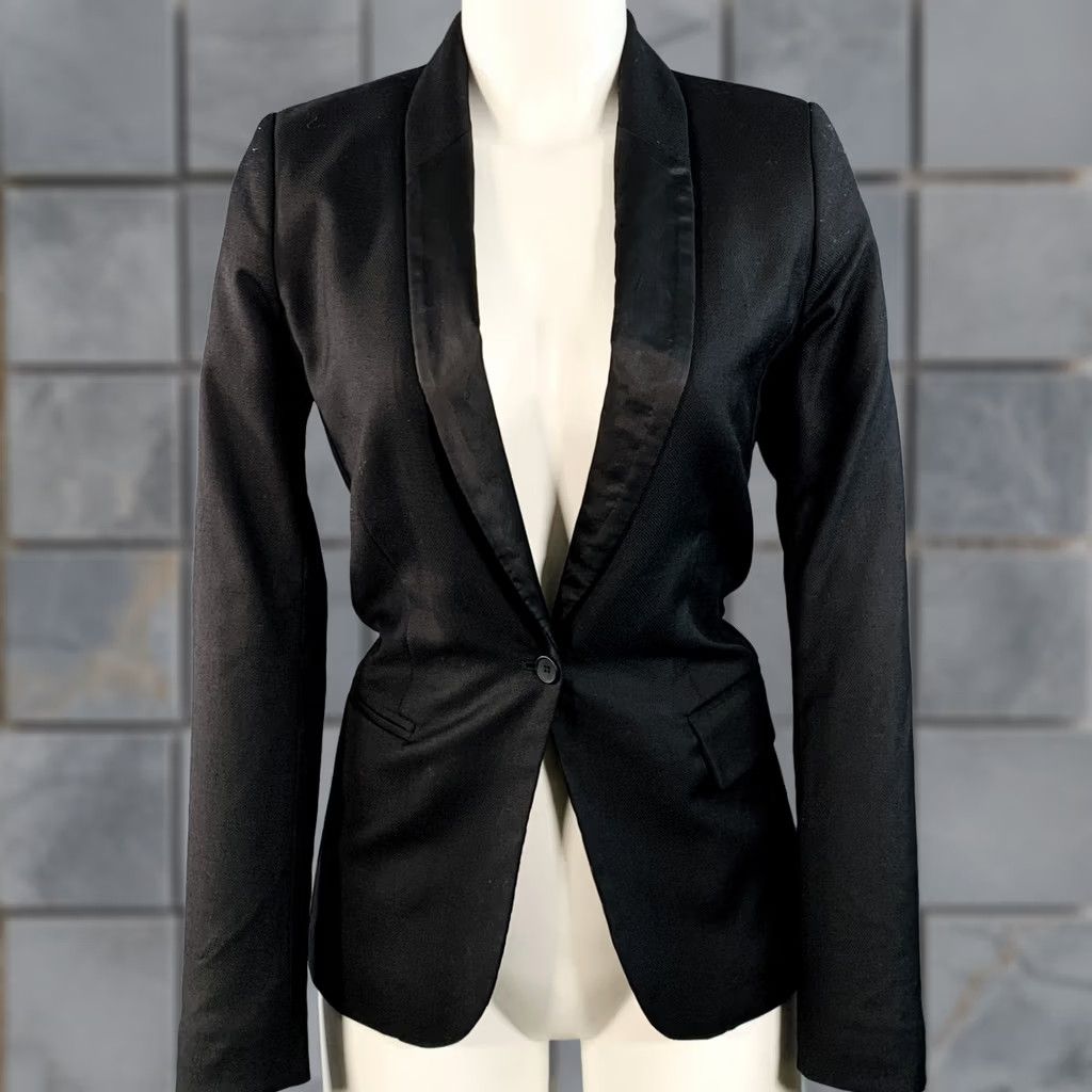 Vintage MM6 MAISON MARGIELA Black Wool Shawl Collar Jacket Blazer Size 2 Size XS / US 0-2 / IT 36-38 - 1 Thumbnail