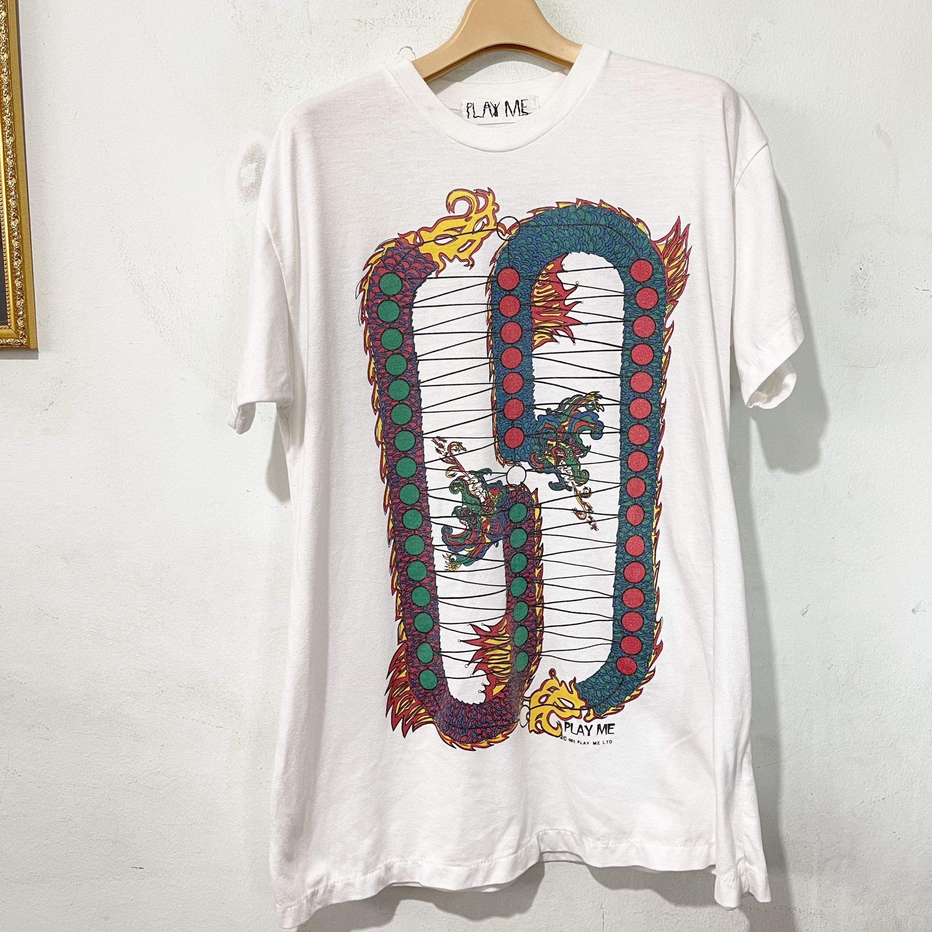 Vintage Vintage 80s Dueling Dragons T-Shirt Size US M / EU 48-50 / 2 - 1 Thumbnail
