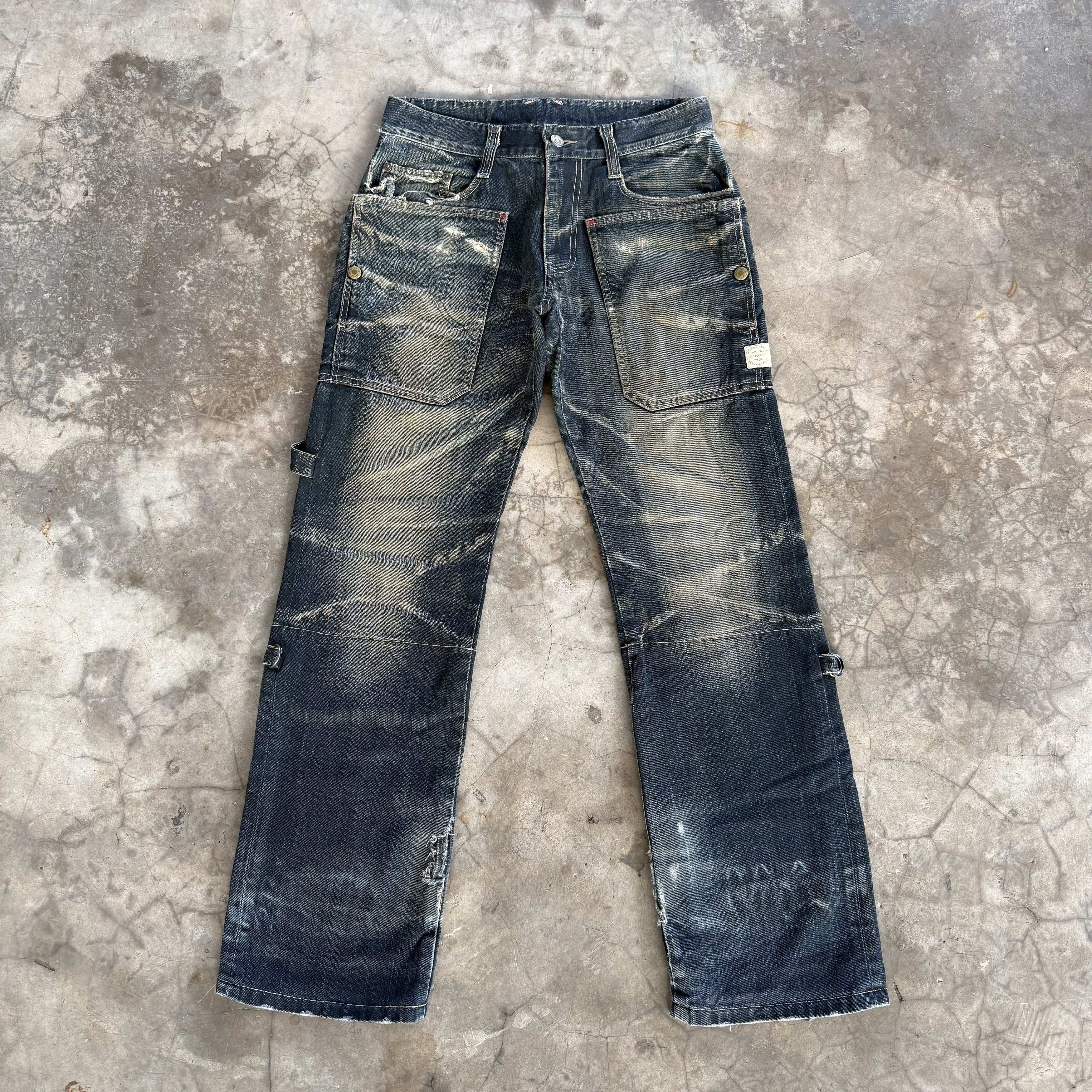 PPFM Vintage PPFM Ripped Faded Black Rusty Denim Jean W31 Size US 31 - 2 Thumbnail