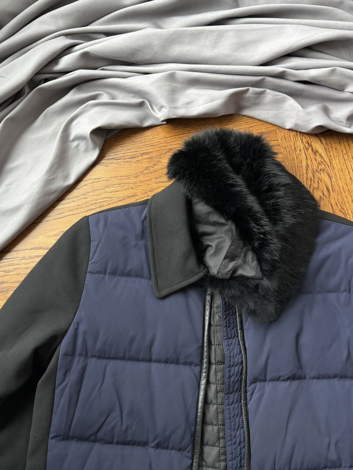 Theory Theory Rabbit Fur Trim Collar Winter Jacket Lambskin Bomber Size M / US 6-8 / IT 42-44 - 6 Thumbnail