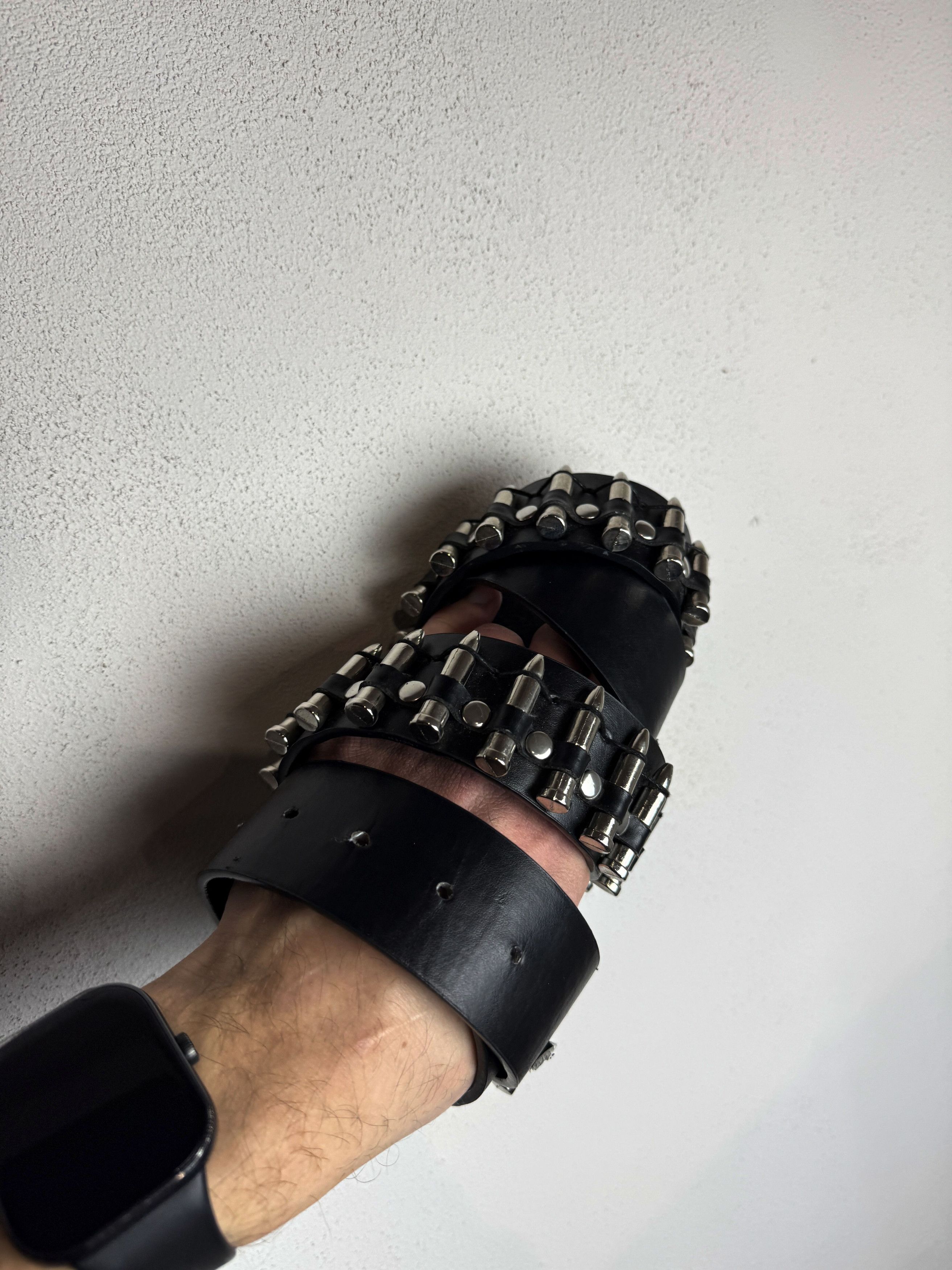 Hysteric Glamour Bullet Studded Leather Belt Punk Goth Heavy Metal Black Size ONE SIZE - 5 Thumbnail