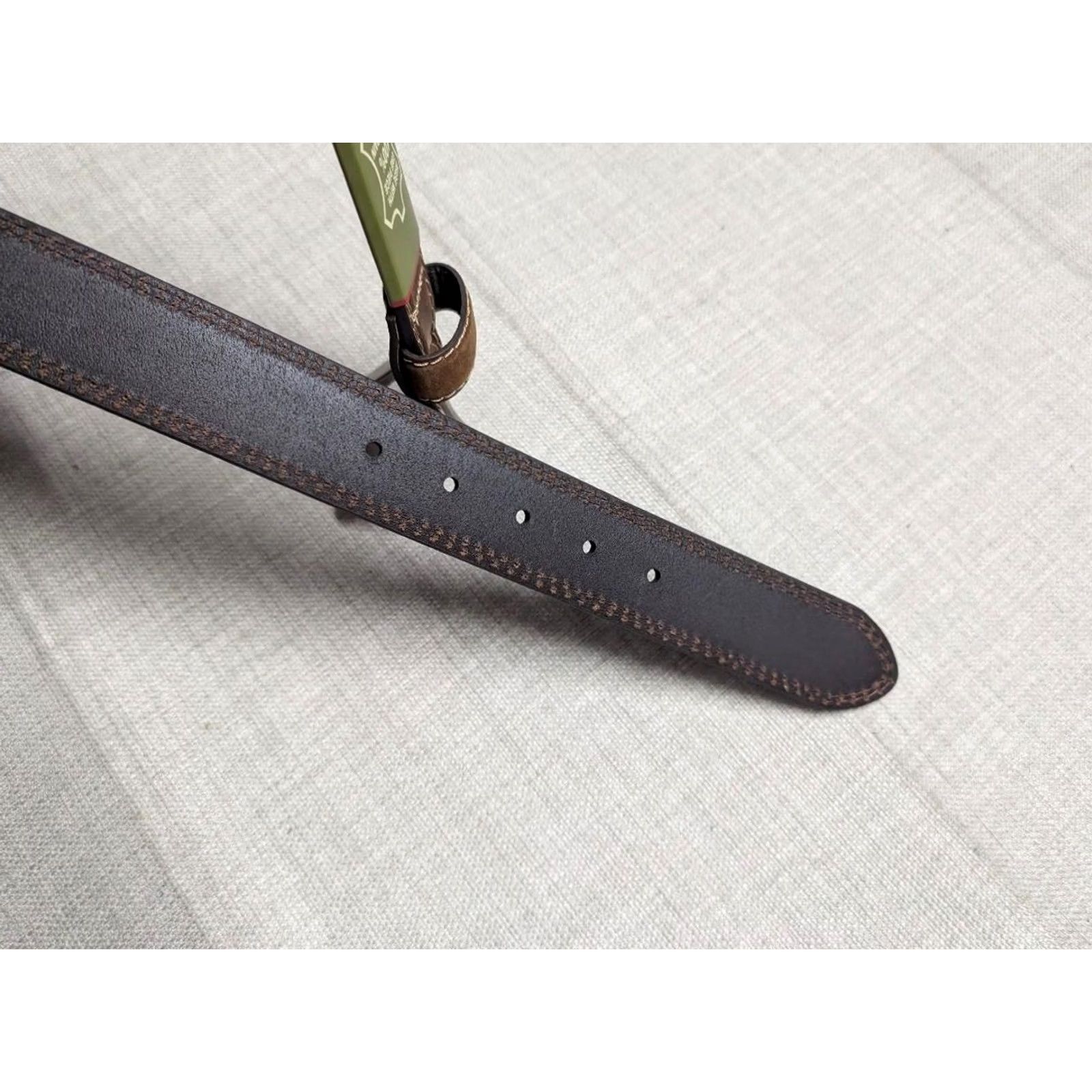Vintage VINTAGE Cowhide full grain Leather belt 34 brown Men 1-1/2" Dress Work Belt XS Size 34 - 5 Thumbnail
