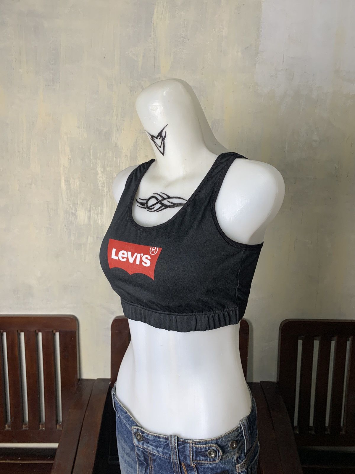 Levi's Levi's Strauss San Fransisco Black Big Logo Sports Bra Size M / US 6-8 / IT 42-44 - 2 Thumbnail