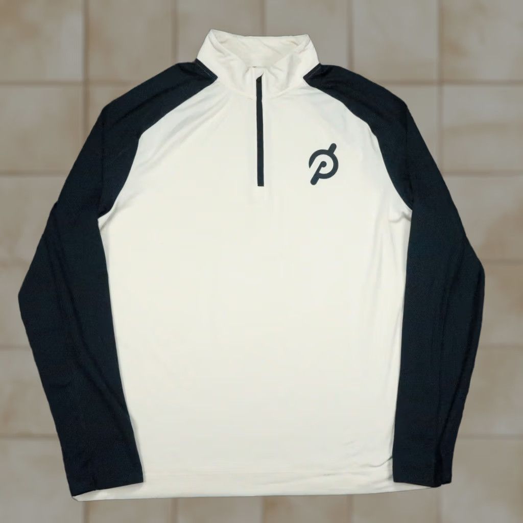 Rhone Rhone Pullover Mens Medium Cream Blue Quarter Zip Peloton Performance Athletic Size US M / EU 48-50 / 2 - 1 Thumbnail