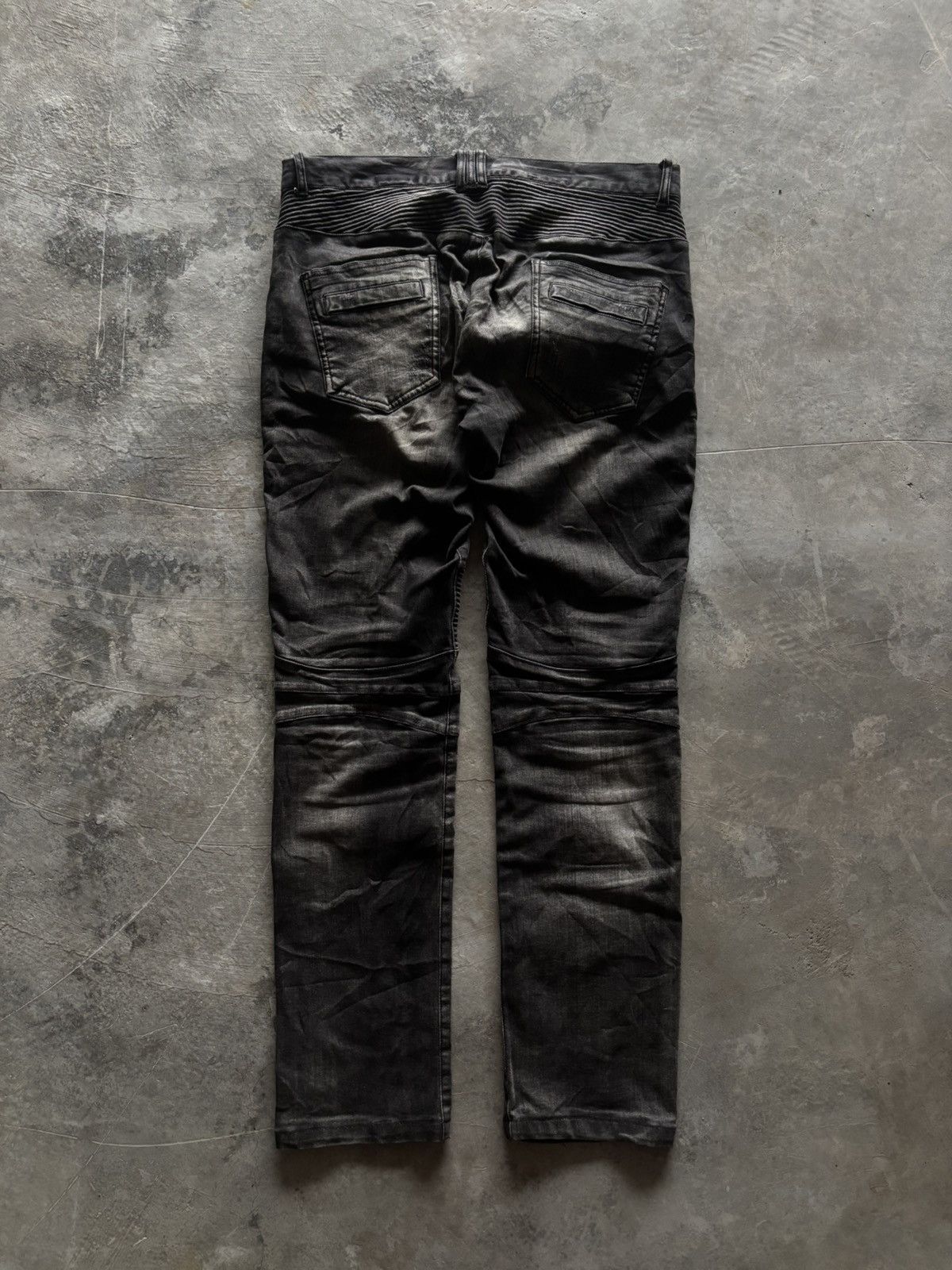 In The Attic IN THE ATTIC BIKER PANT BALMAIN STYLE SASHIKO DISTRESSED Size US 34 / EU 50 - 17 Thumbnail