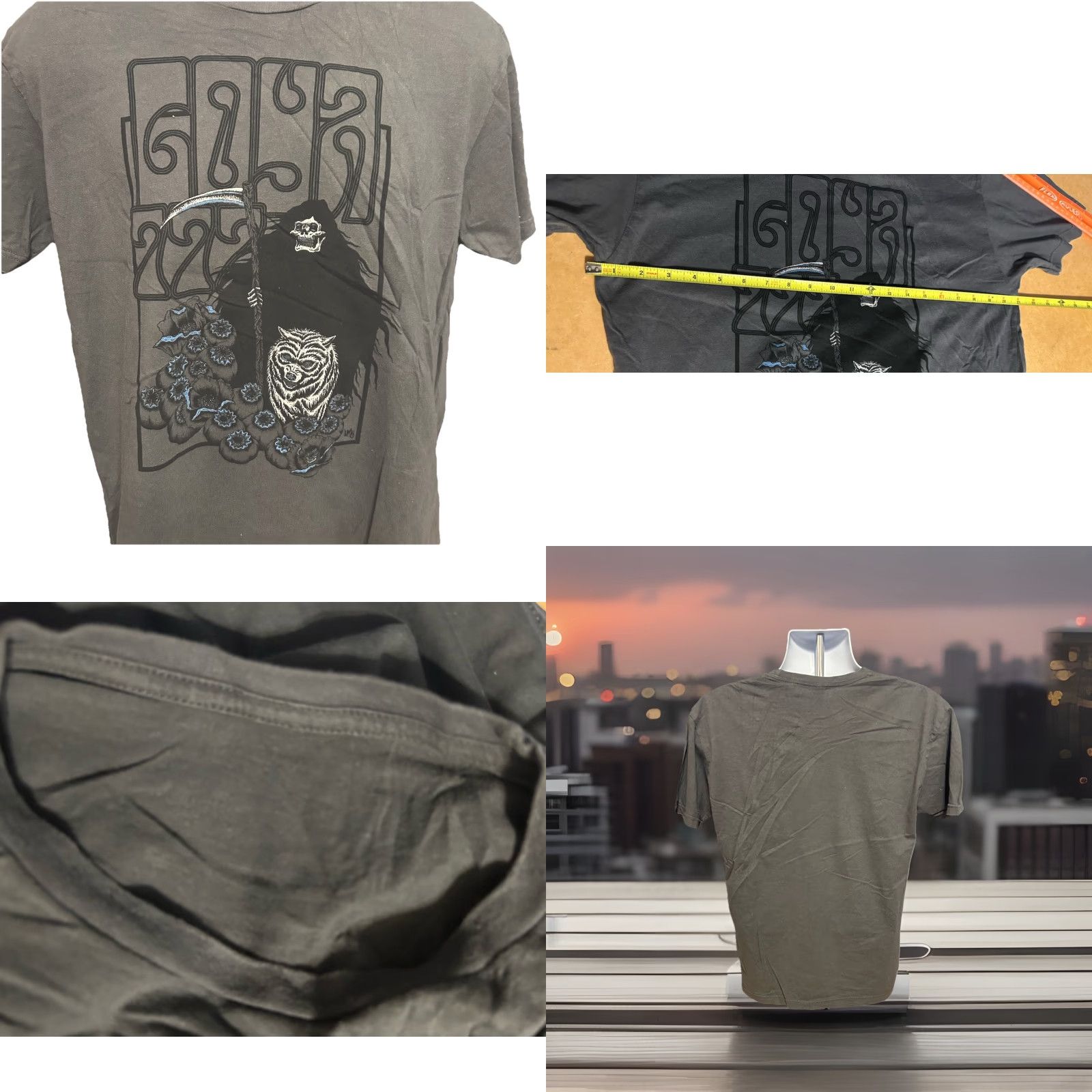 Vintage Goya 777 Band Shirt Men Large Dark Gray Short Sleeve T-Shirt Graphic Print Logo 2013 Doom Stoner Band Mens Regular Size L Size US L / EU 52-54 / 3 - 8 Thumbnail