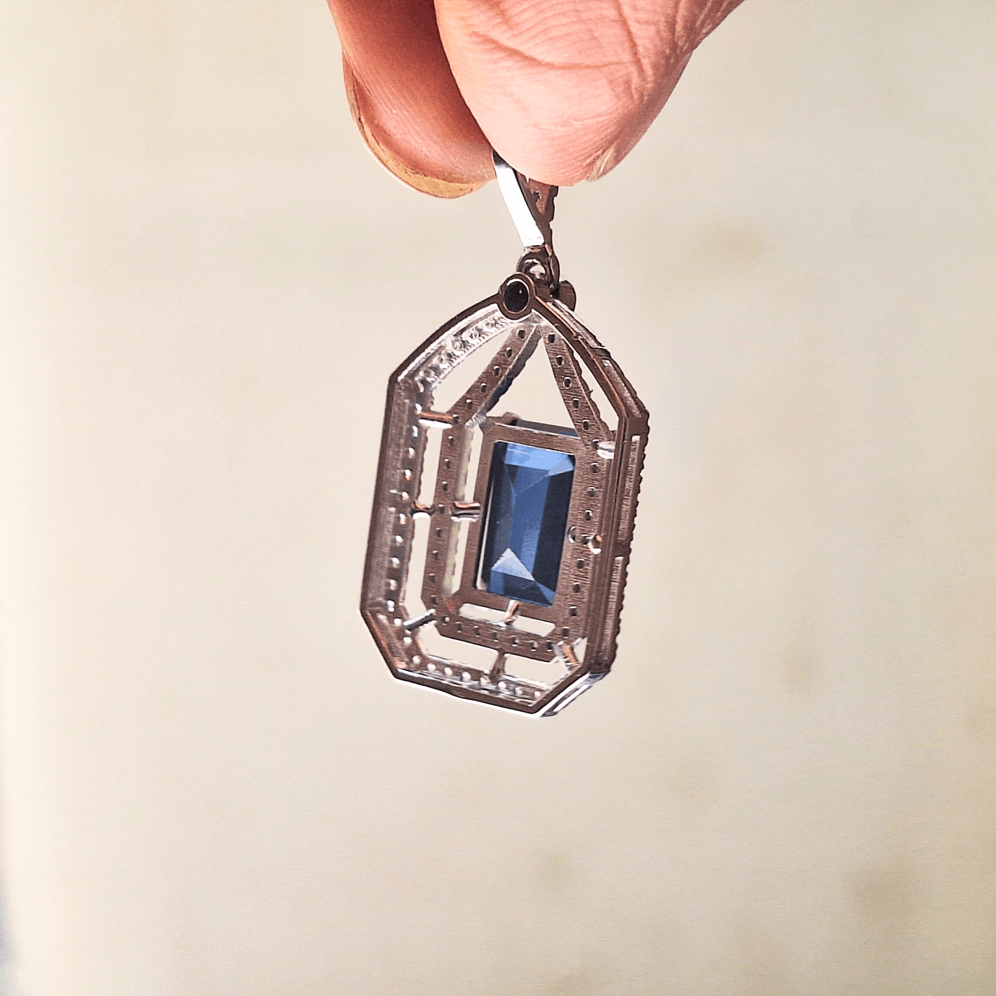 Other Blue Sapphire And Moissanite 925 Silver Charm pendant Size ONE SIZE - 2 Thumbnail