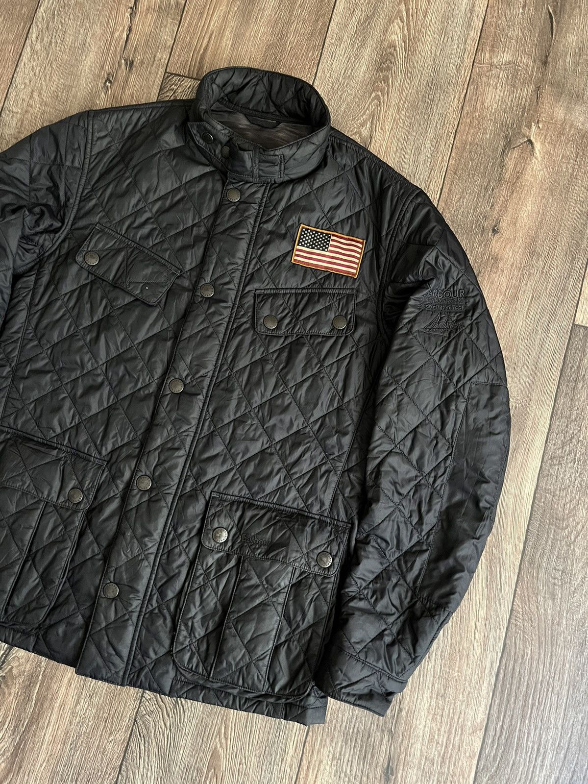 Barbour Barbour Steve McQueen Jeffries Navy Quilted USA Logo Jacket Size US M / EU 48-50 / 2 - 2 Thumbnail