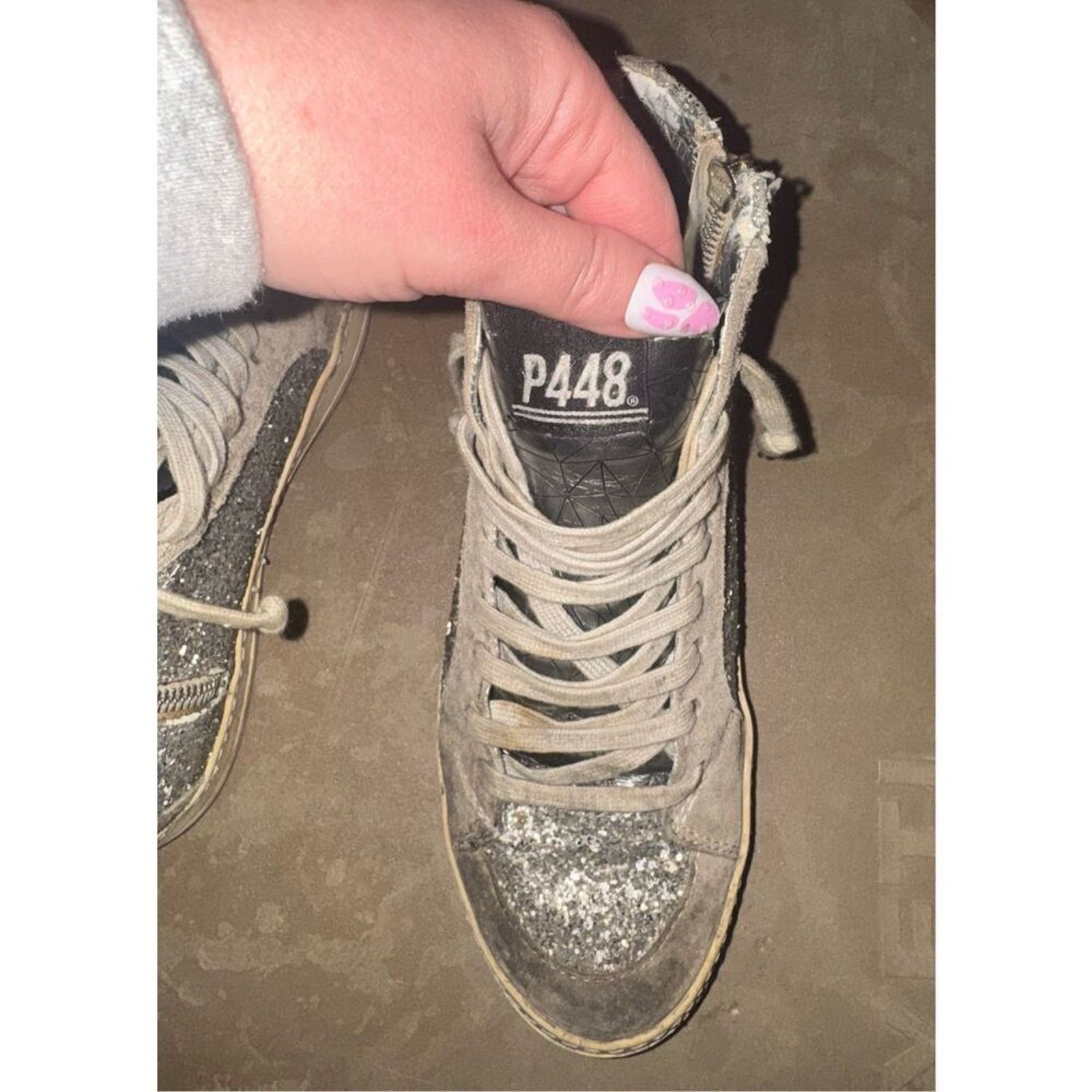 P448 P448 Skate Glitter High-Rise Sneakers - Size 8.5 Size US 8.5 / IT 38.5 - 5 Thumbnail