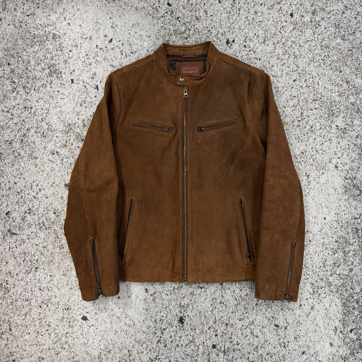 Levi's Vintage Levi's Cognac Brown Suede Cafe Racer Jacket Size US M / EU 48-50 / 2 - 11 Thumbnail